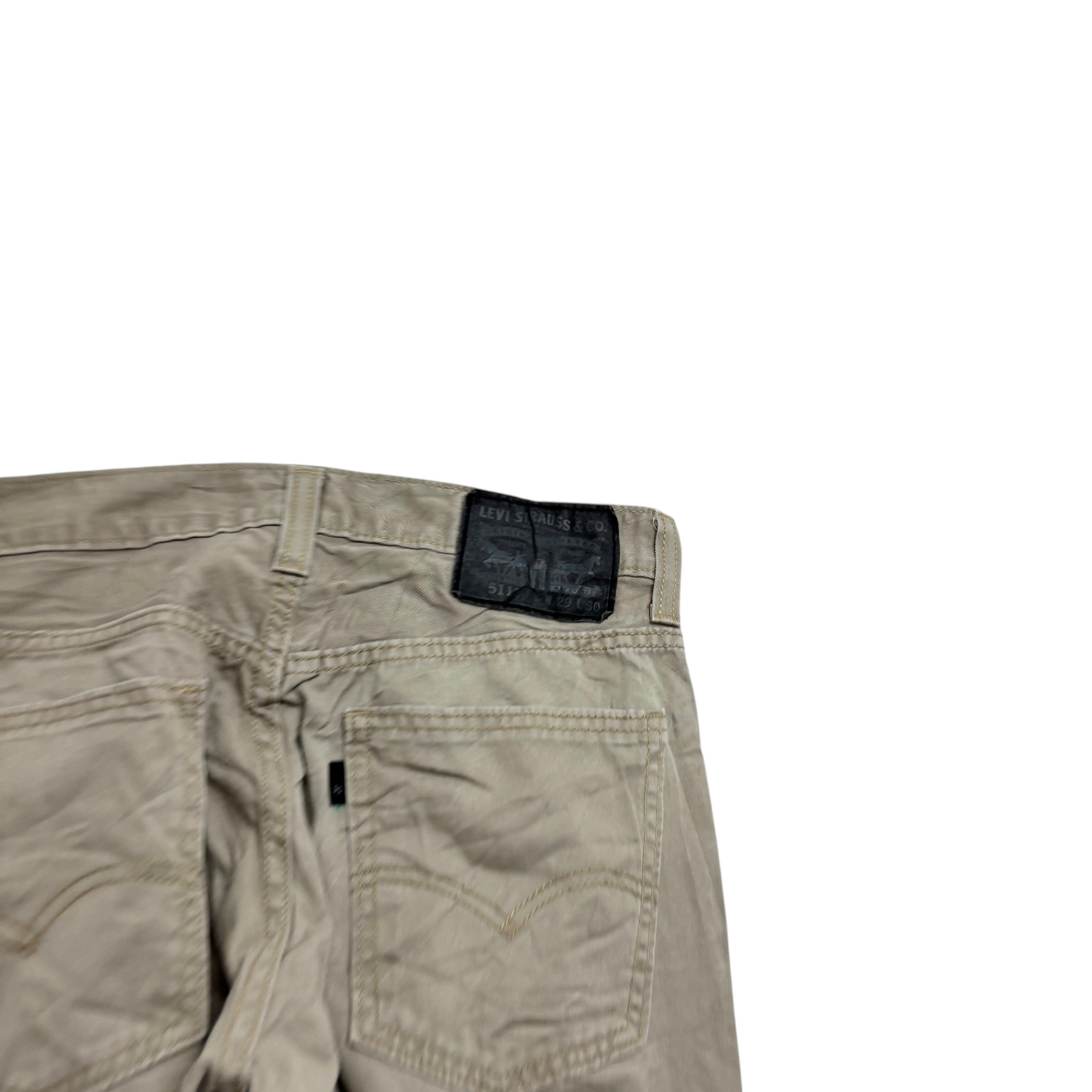 Levis 511 Trousers W29 L30 Mens Beige Slim Fit Pants (E)