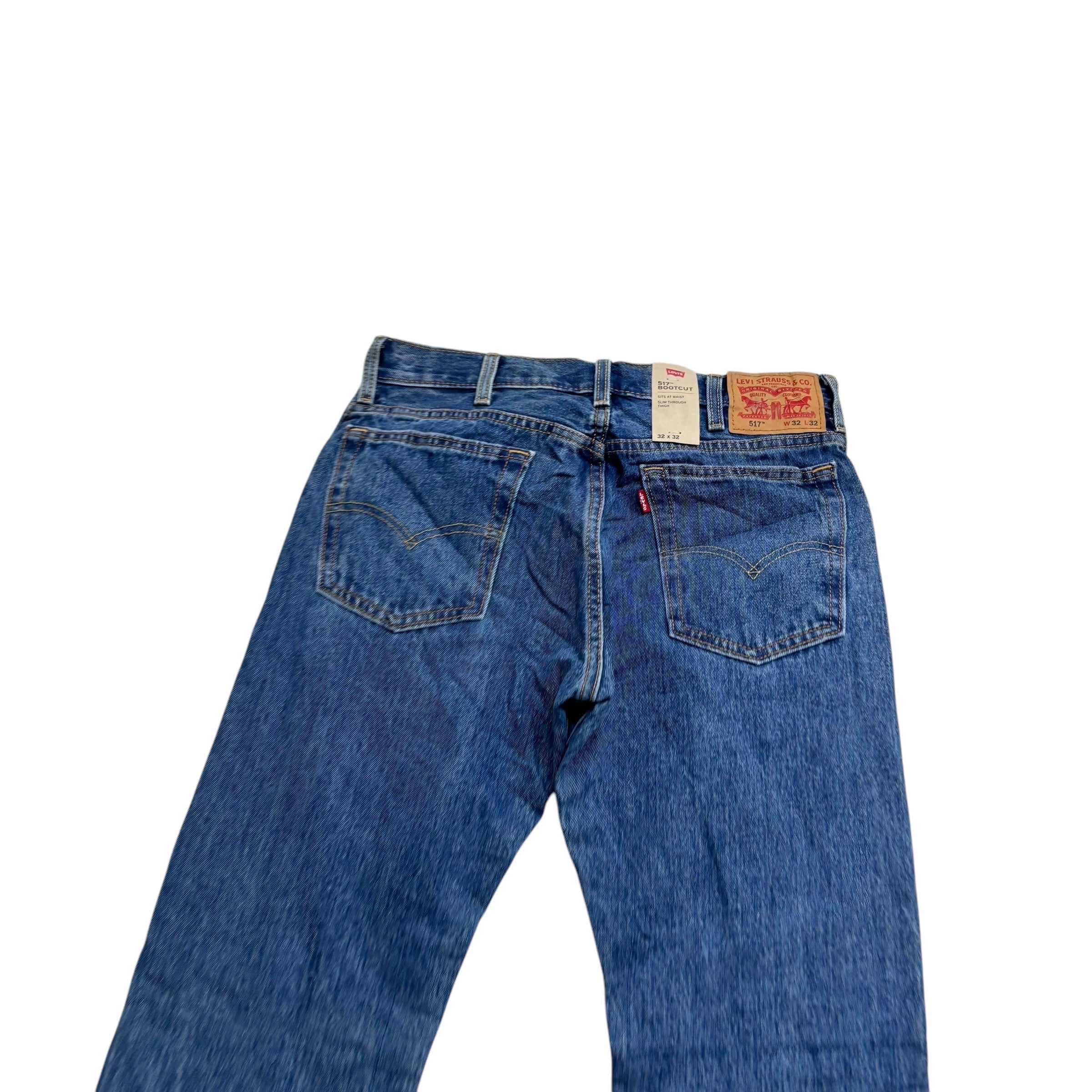 Levis 517 Jeans W32 L32 Mens Mid Blue Regular Bootcut Fit Denim (E)