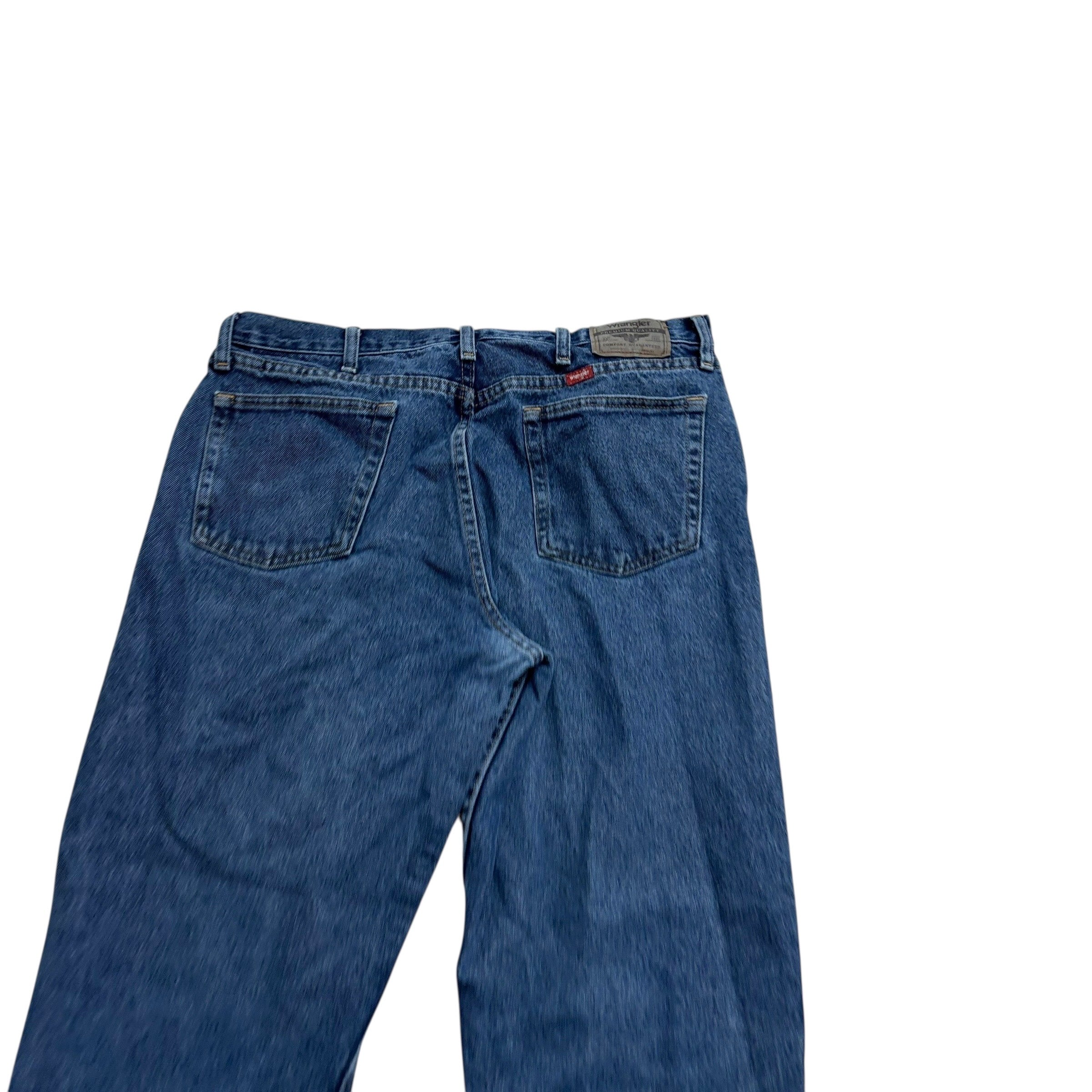 Wrangler Jeans W36 L32 Mens Mid Blue Relaxed Straight Fit Denim (F)