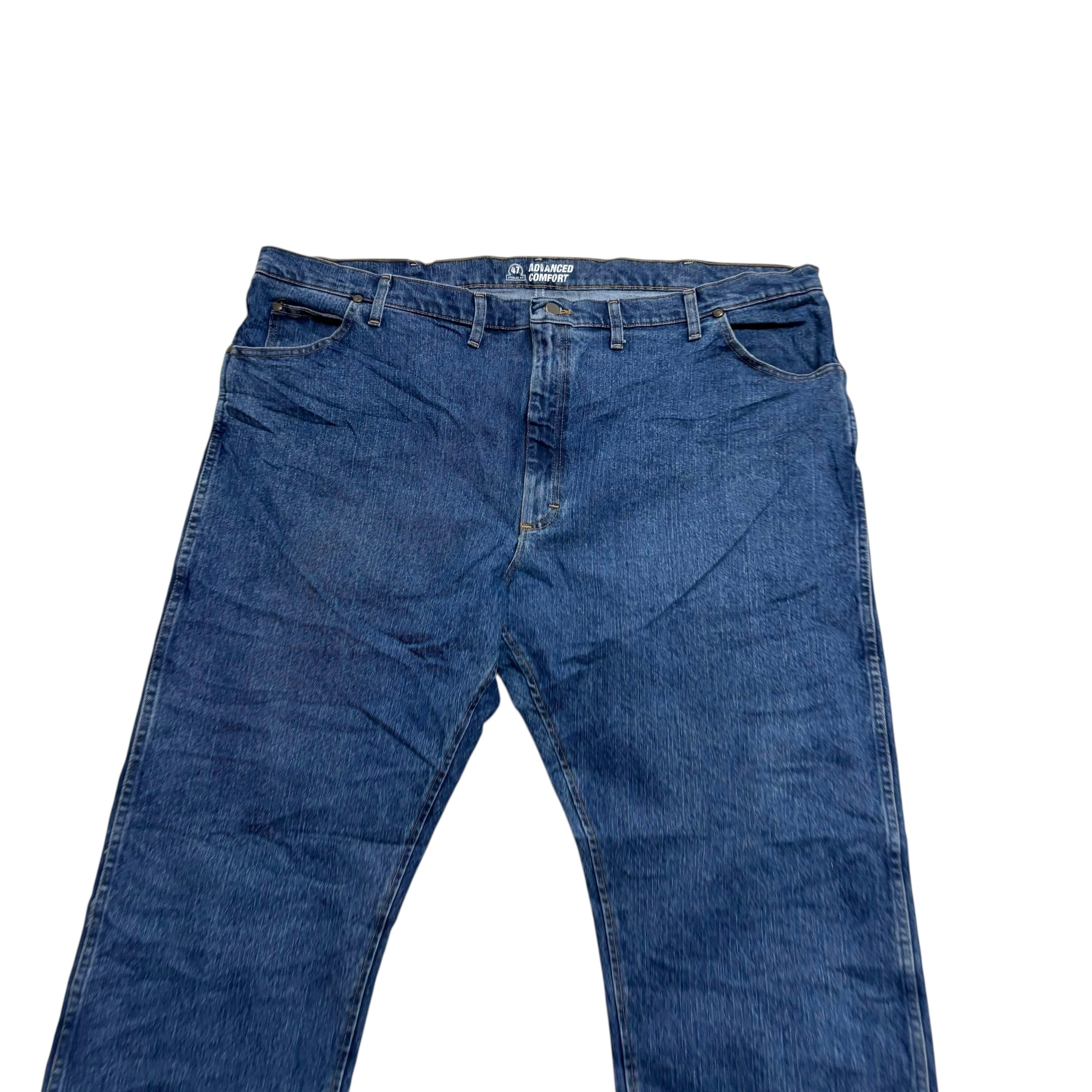 Wrangler Jeans Cowboy Cut W48 L34 Mens Mid Blue 47 Regular Fit Stretch (E)