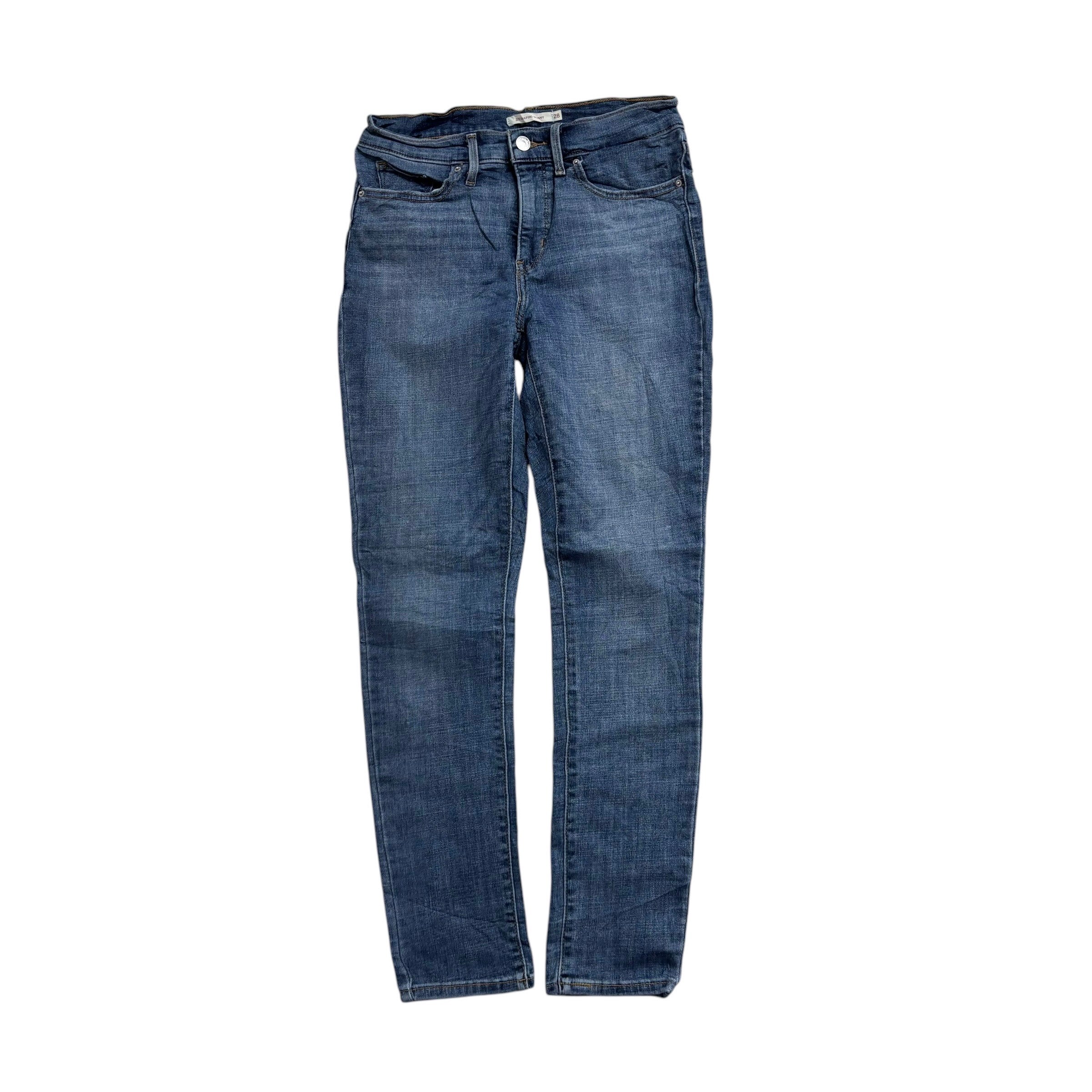 Levis 311 Jeans W28 L28 Womens Mid Blue Shaping Skinny Stretch Denim (E)