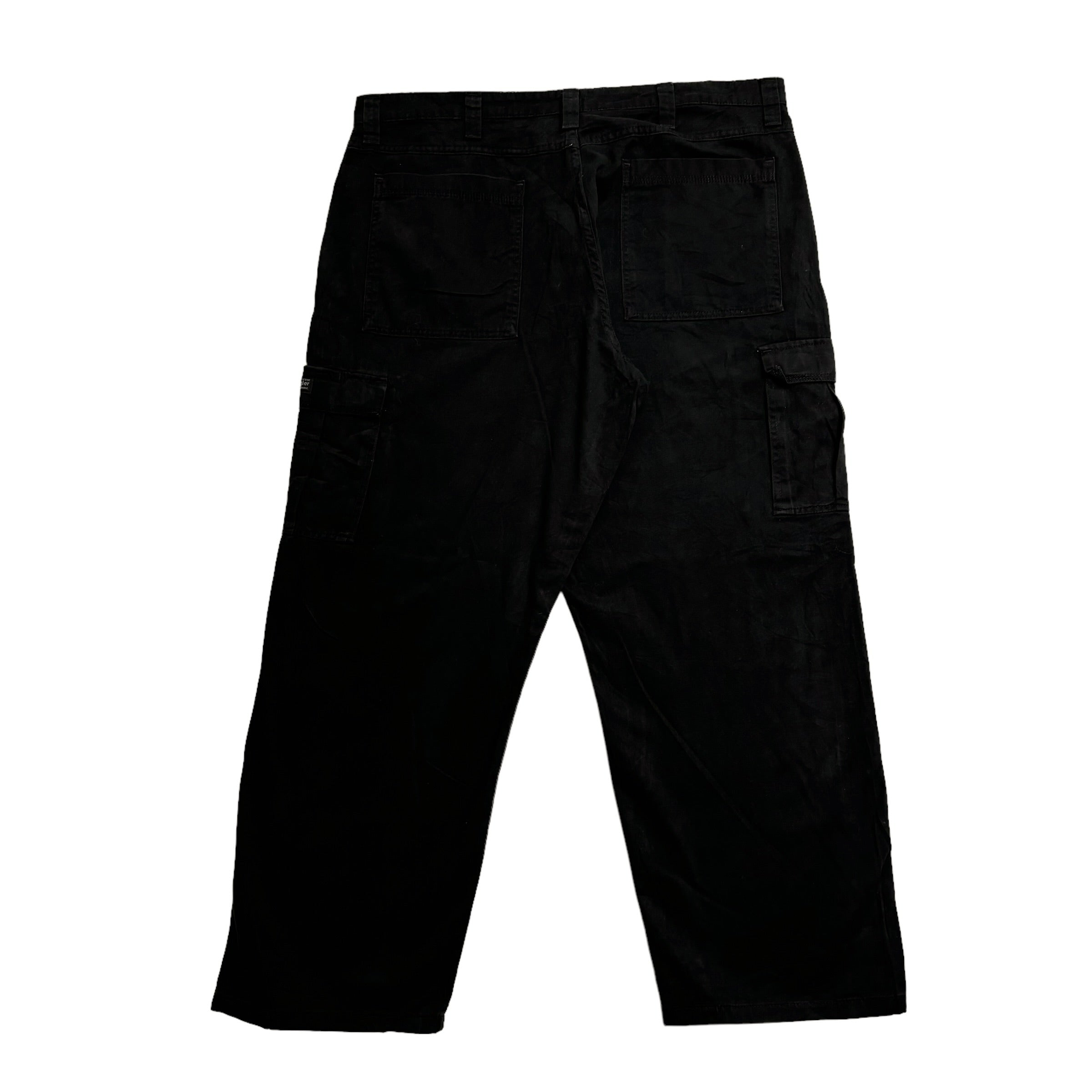 Wrangler Cargo Trousers W40 L30 Mens Black Baggy Relaxed Fit Cotton Pants