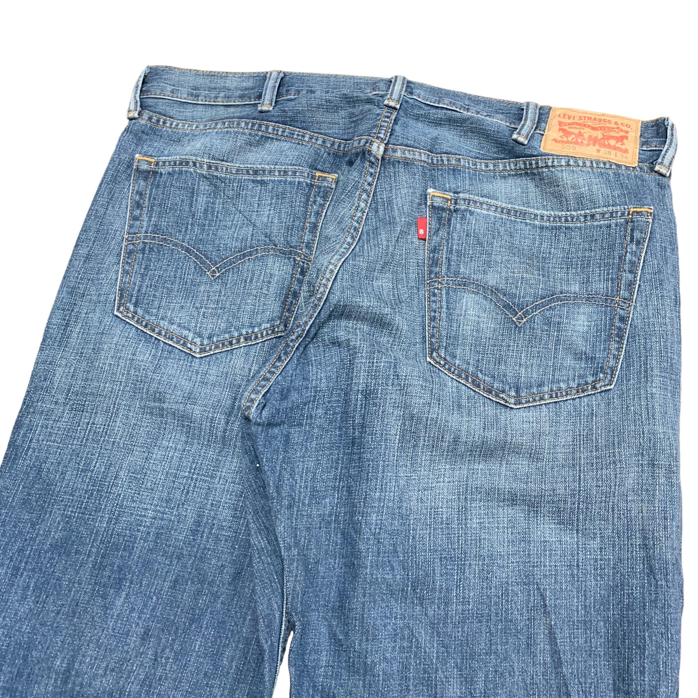 Levis 559 Jeans W38 L34 Mens Blue Baggy Relaxed Straight Fit Denim