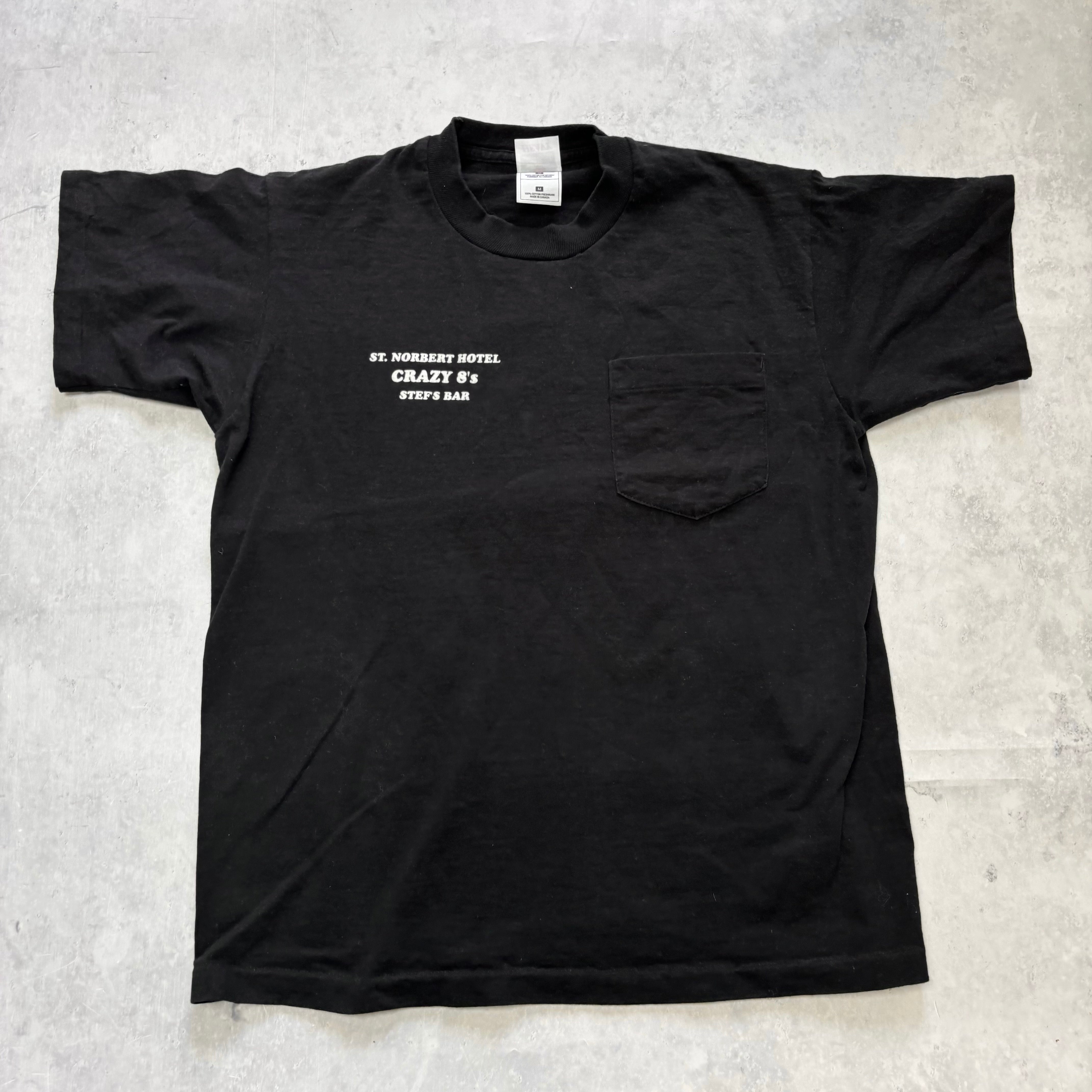 Vintage T Shirt Mens Small Black Single Stitch Graphic Print 90s USA (E)