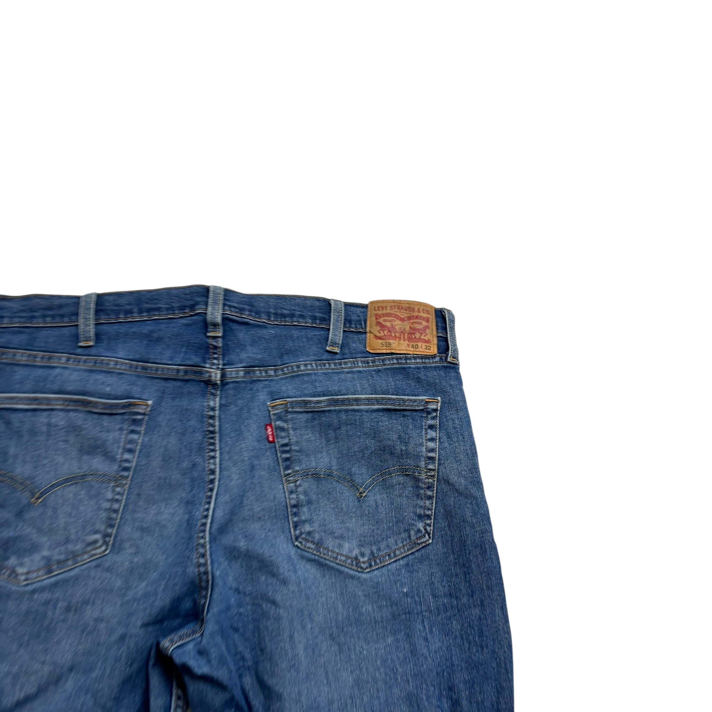 Levis 559 Jeans W40 L32 Mens Mid Blue Relaxed Straight Fit Stretch Denim