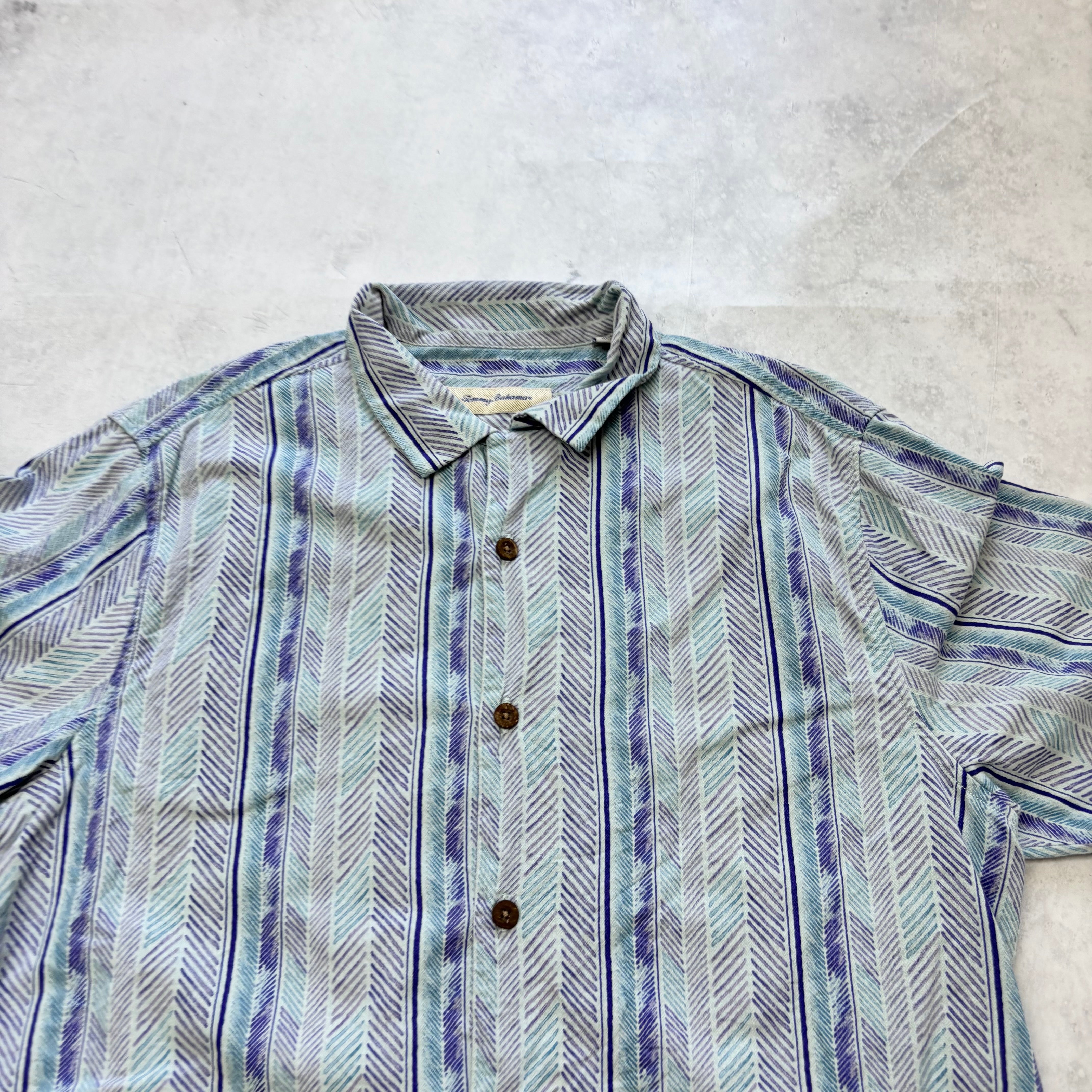Vintage Hawaiian Shirt Mens Large Short Sleeve Silk Tommy Bahama (E)