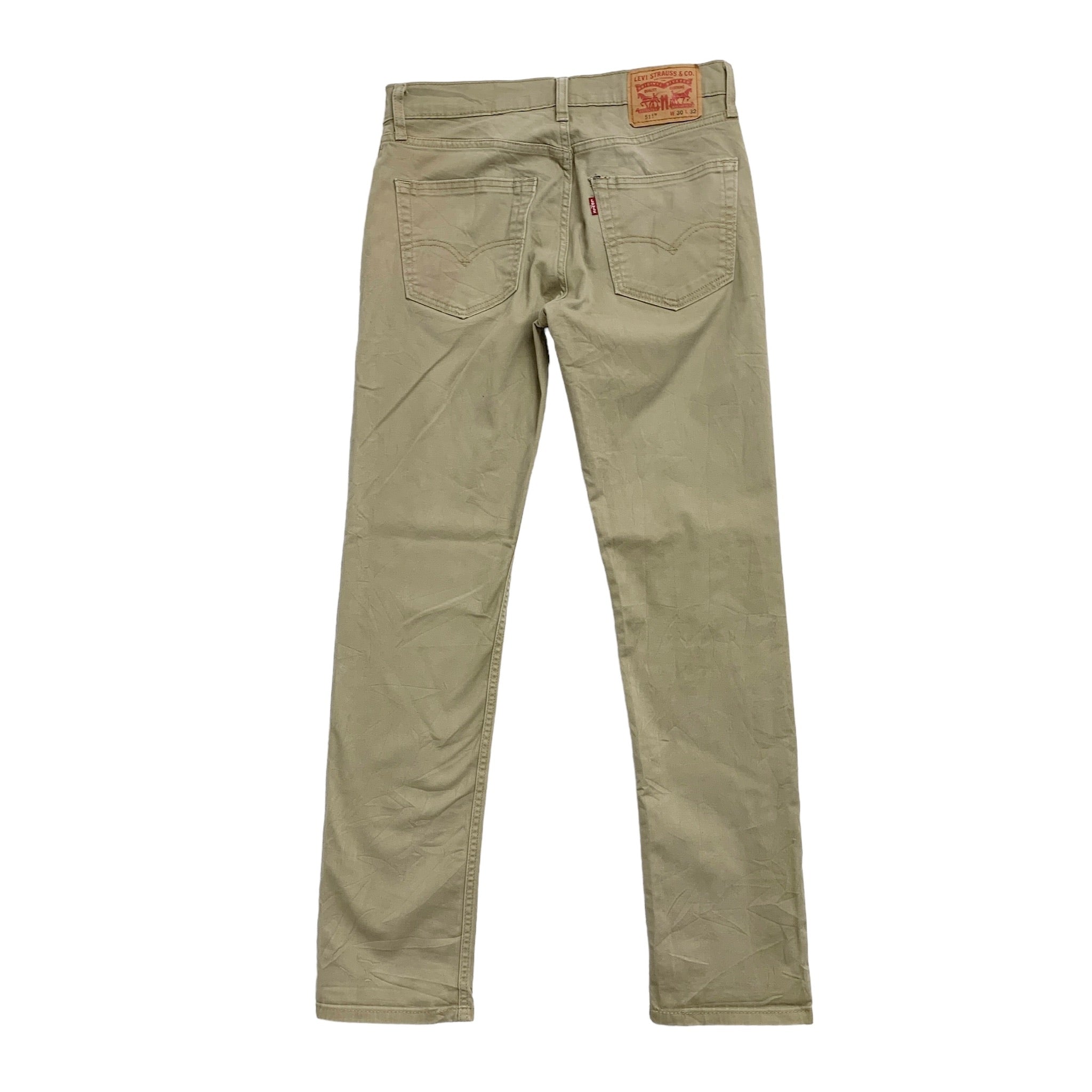 Levis 511 Trousers W30 L31 Mens Beige Tan Slim Fit Stretch Cotton Pants