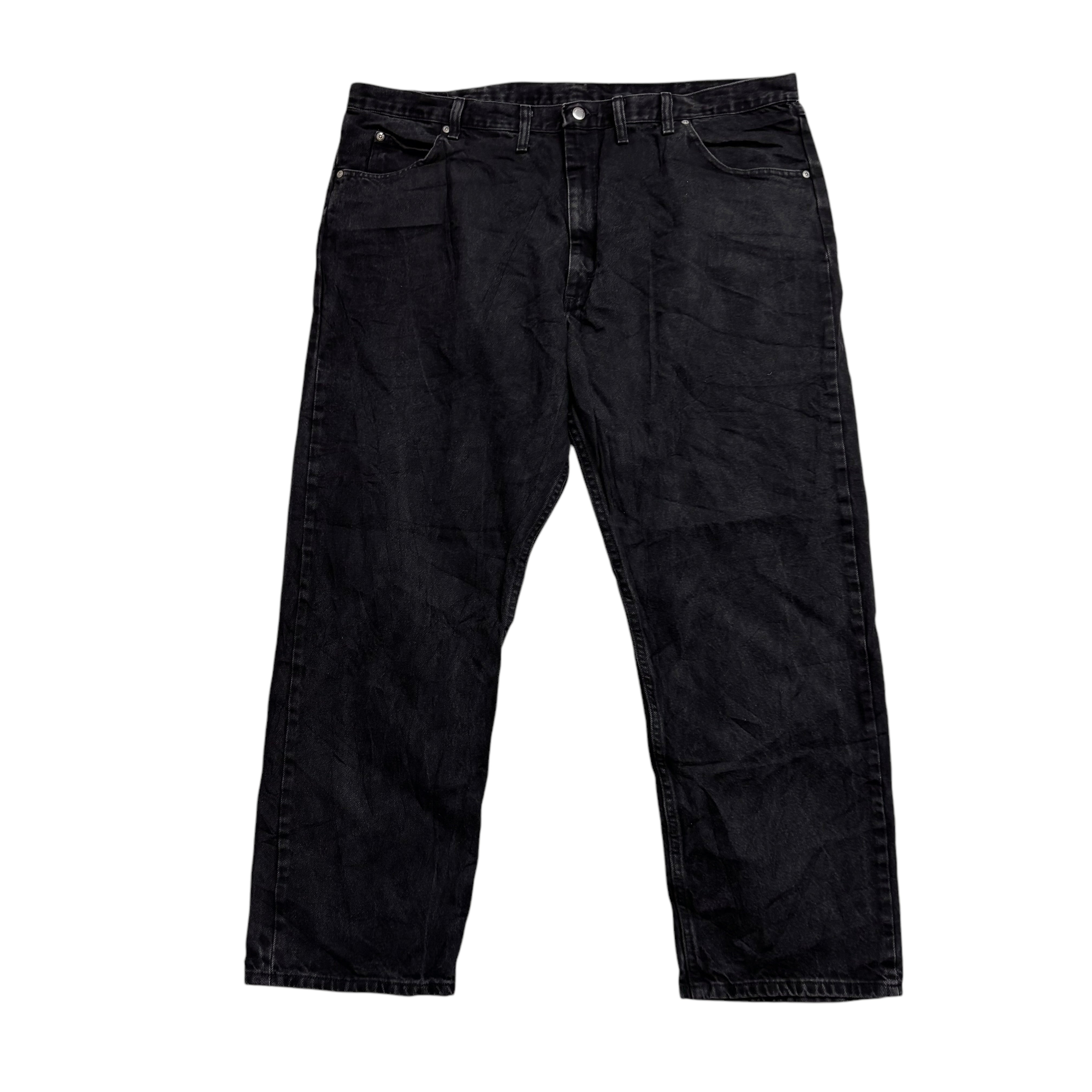Wrangler Jeans W44 L30 Mens Black Relaxed Straight Fit Vintage Denim (E)