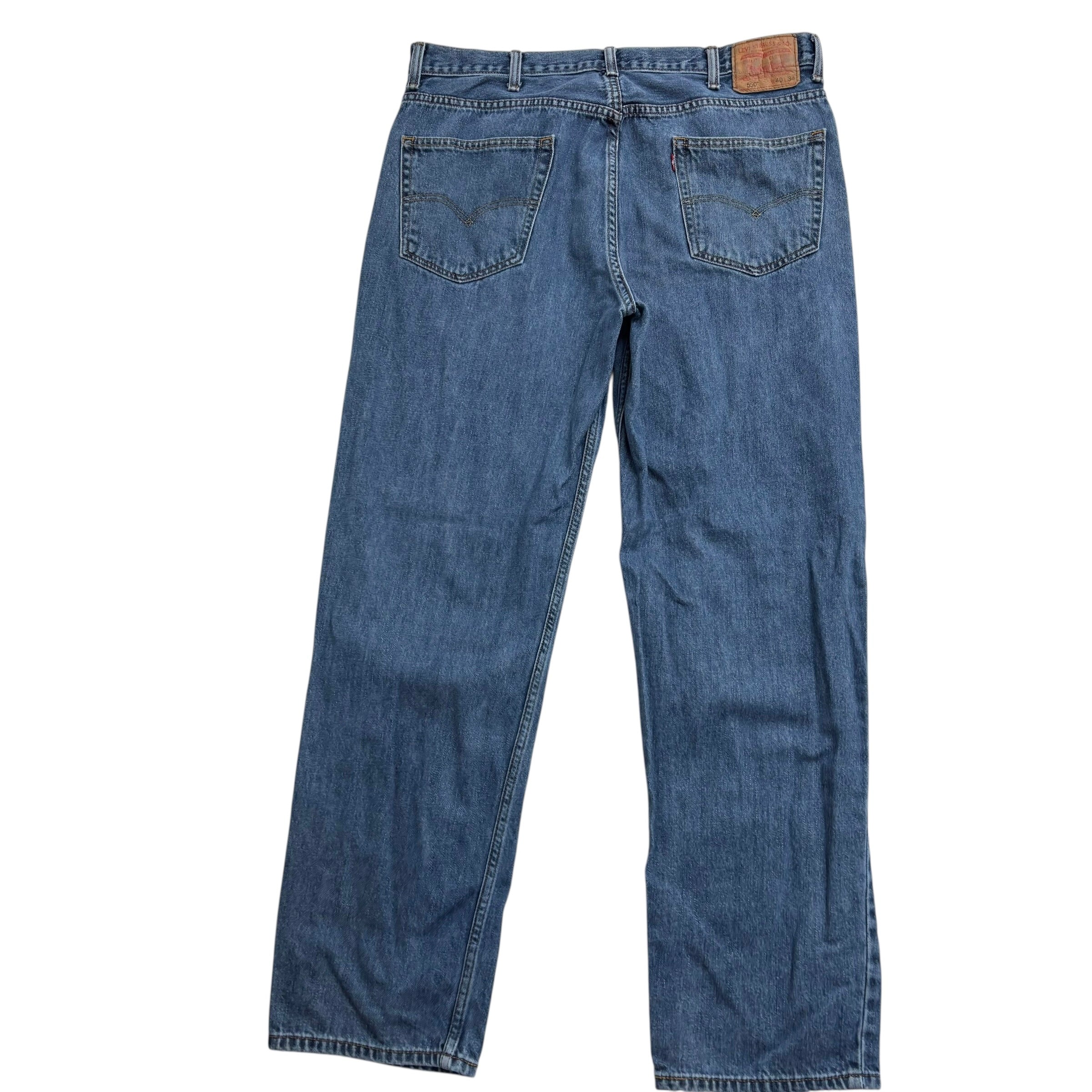Levis 550 Jeans W38 L34 Mens Mid Blue Baggy Relaxed Straight Fit Vintage Denim