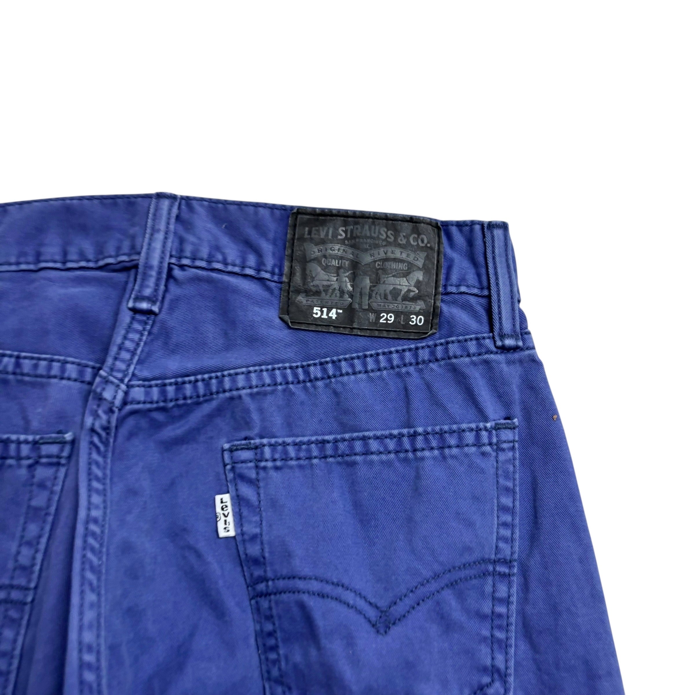 Levis 514 Trousers W29 L30 Mens Blue Regular Straight Fit Cotton Pants (E)