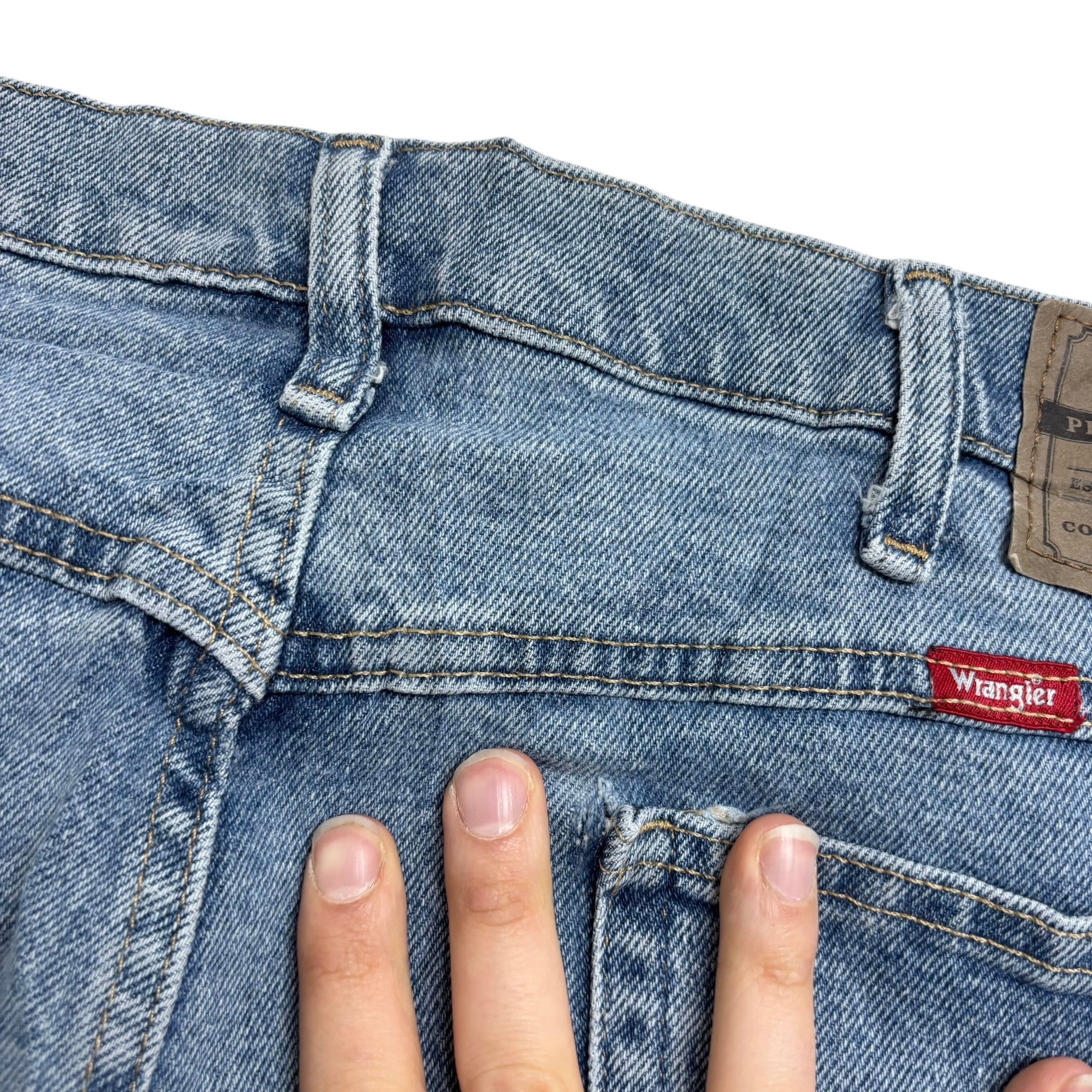 Wrangler Jeans W40 L30 Mens Light Blue Regular Straight Fit Stretch Denim