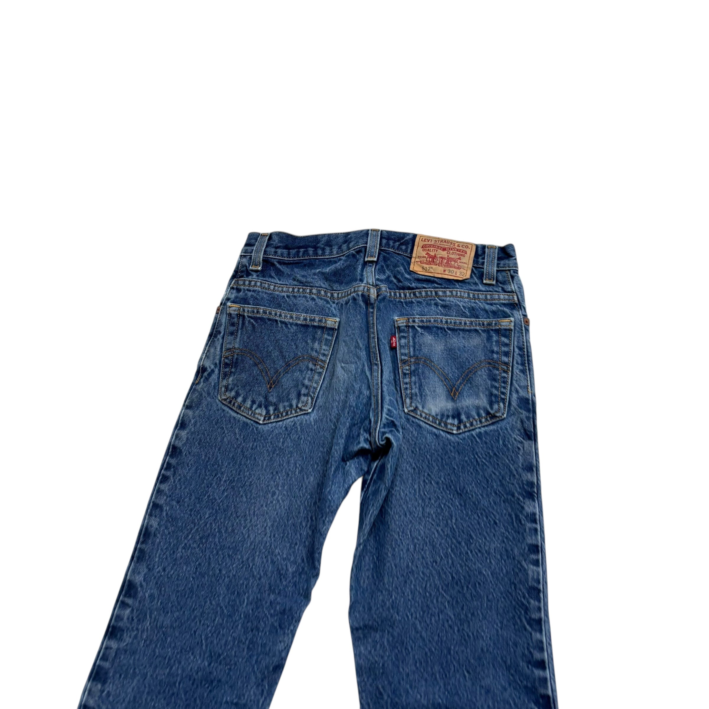 Levis 517 Jeans W30 L30 Mens Mid Blue Regular Bootcut Fit Vintage Denim (F)