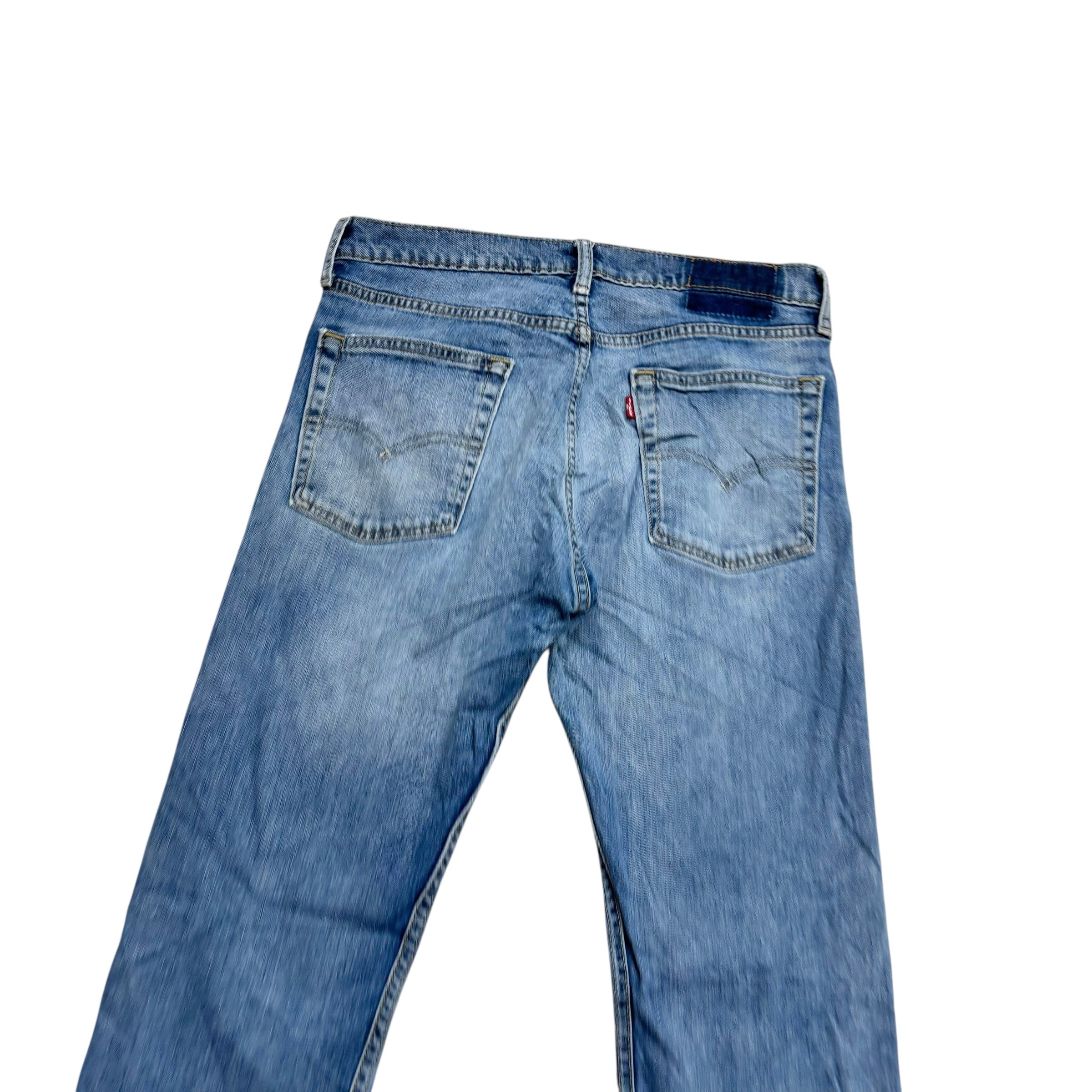 Levis 513 Jeans W32 L32 Mens Mid Blue Slim Straight Fit Stretch Denim (F)