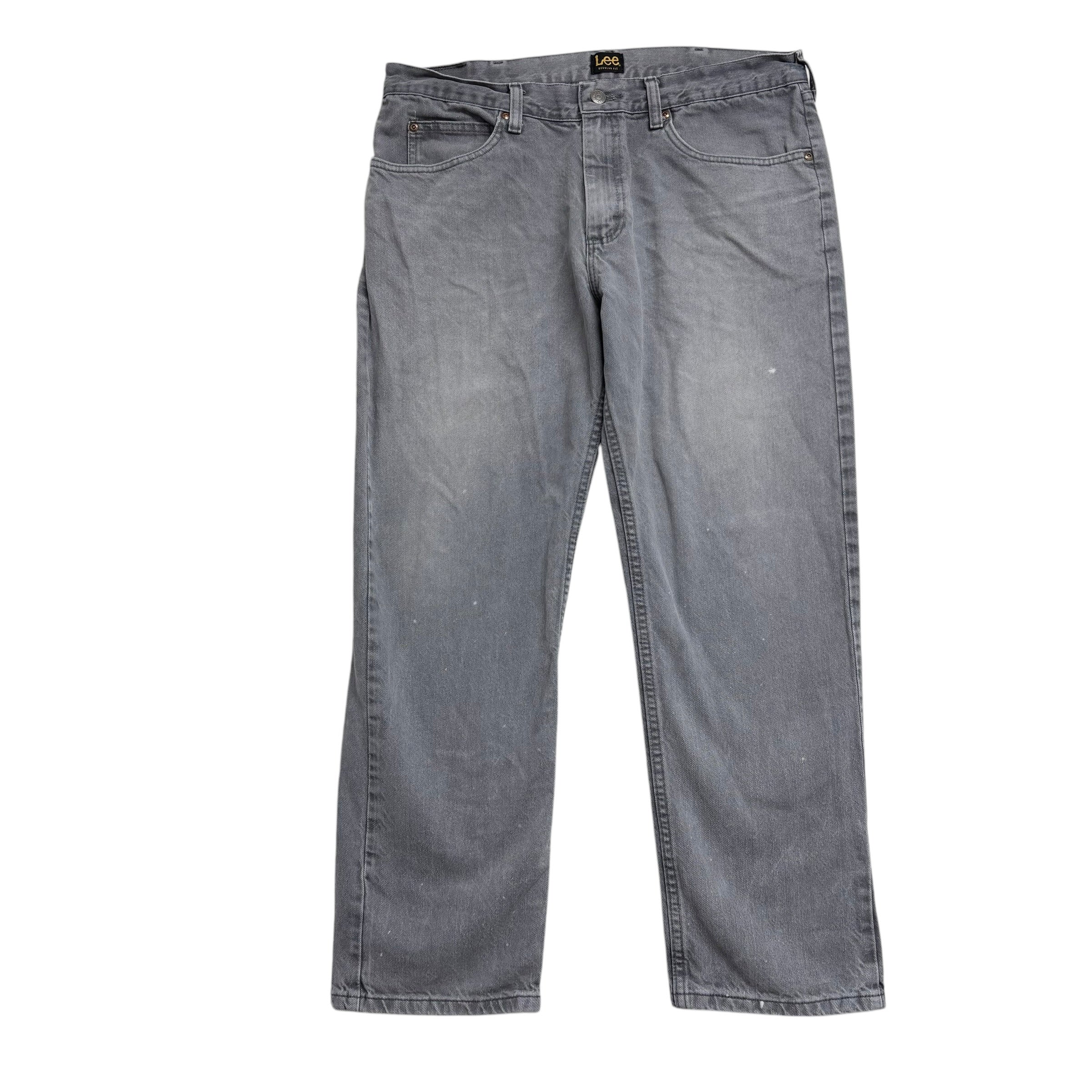 Lee Jeans W36 L29 Mens Grey Regular Straight Fit Denim
