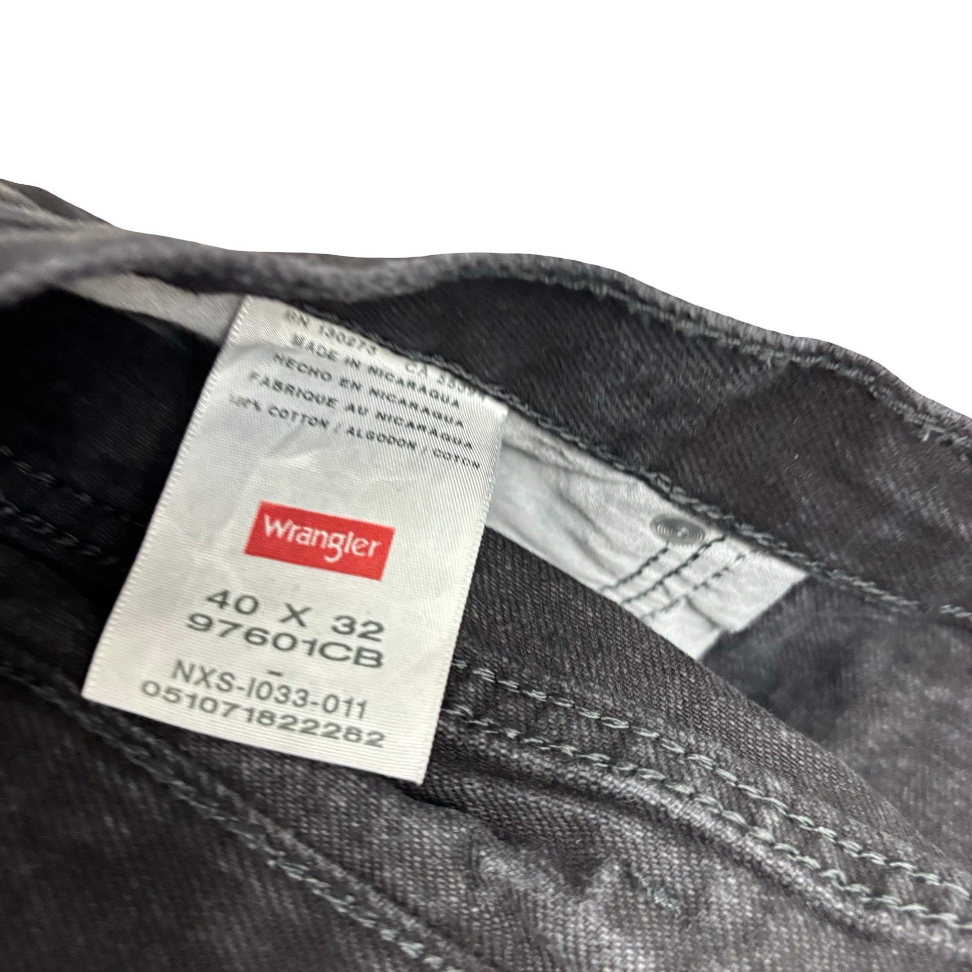 Wrangler Jeans W40 L32 Mens Black Relaxed Straight Fit Denim (E)