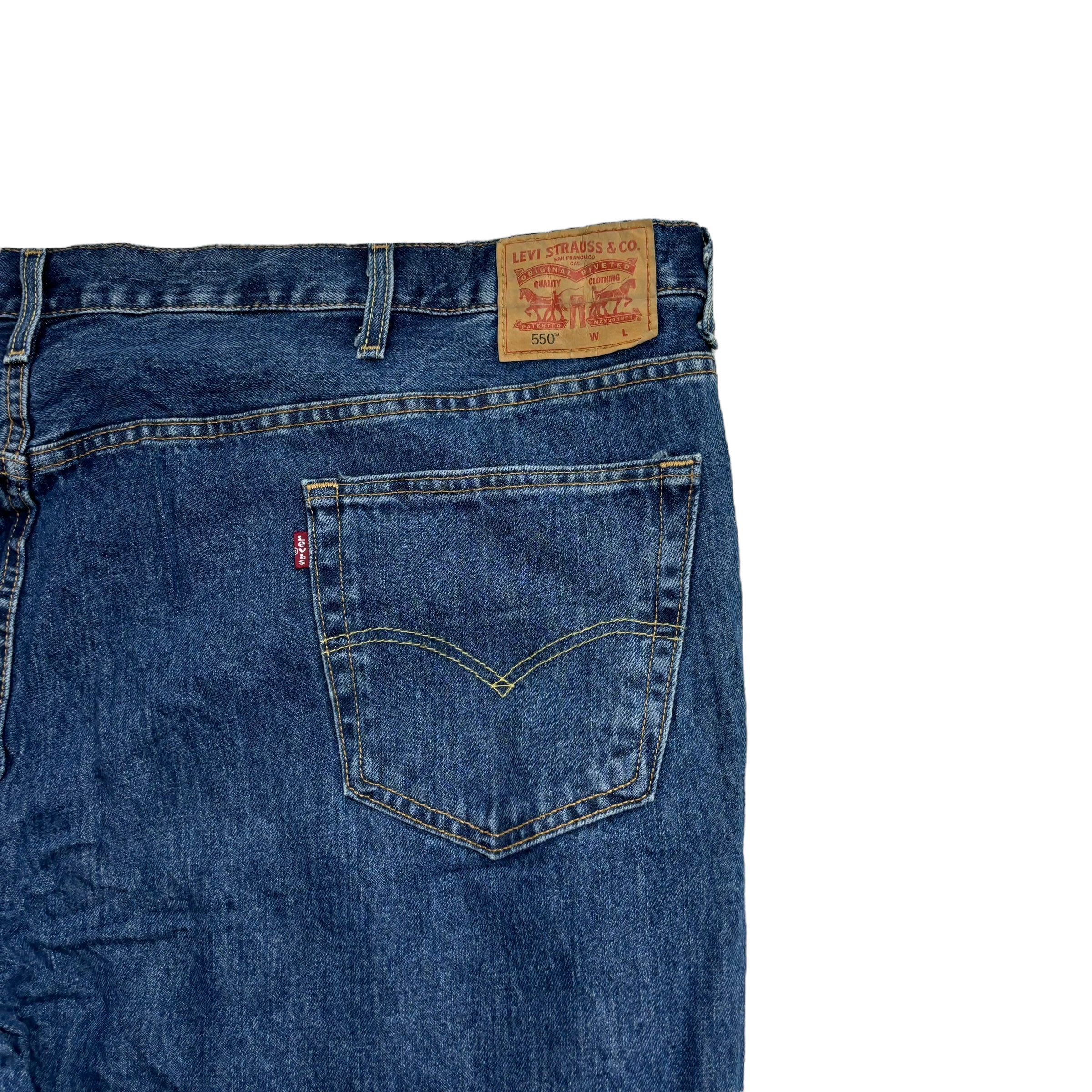 Levis 550 Jeans W52 L34 Mens Mid Blue Baggy Relaxed Straight Fit Denim