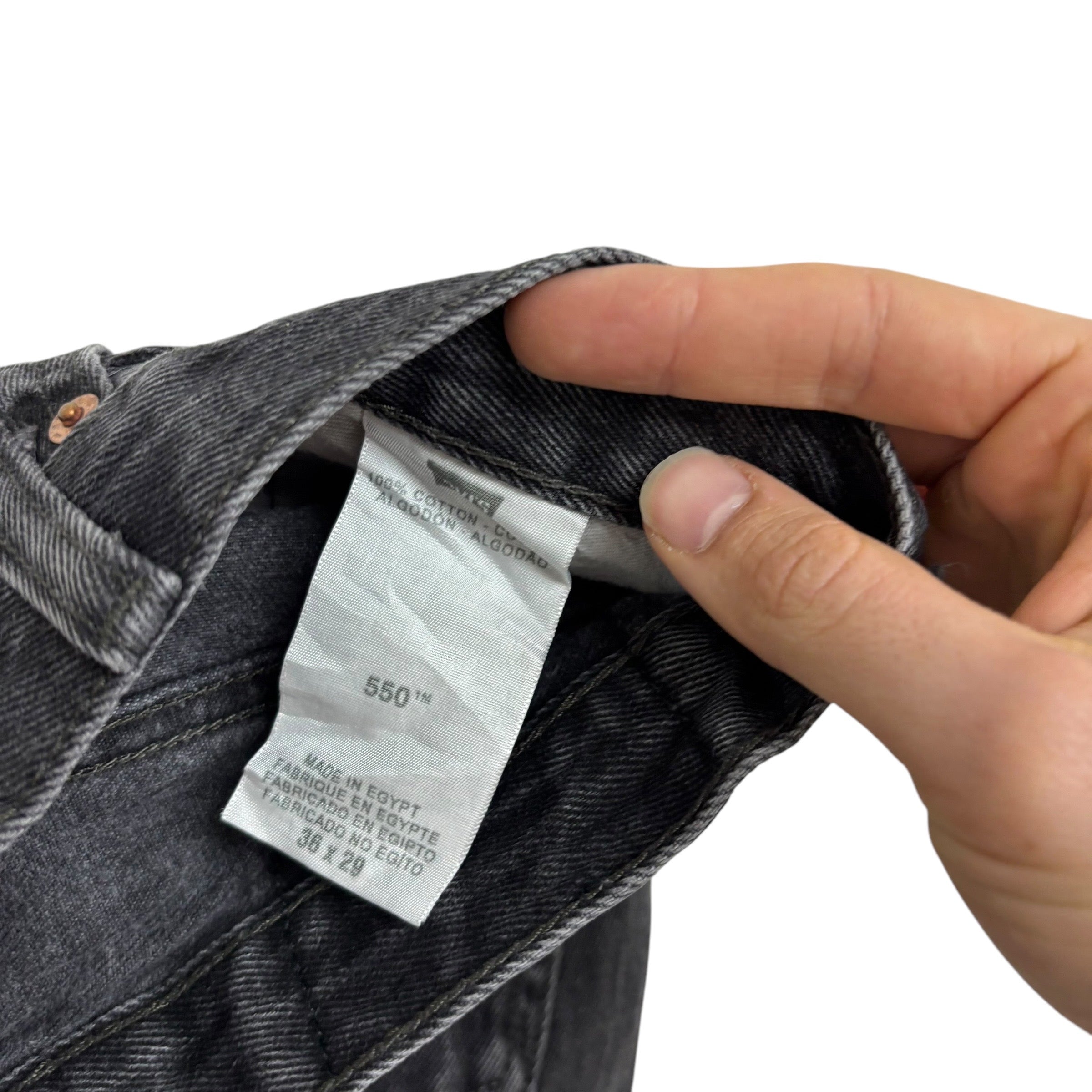 Levis 550 Jeans W36 L28 Mens Black Baggy Relaxed Straight Fit Vintage Denim