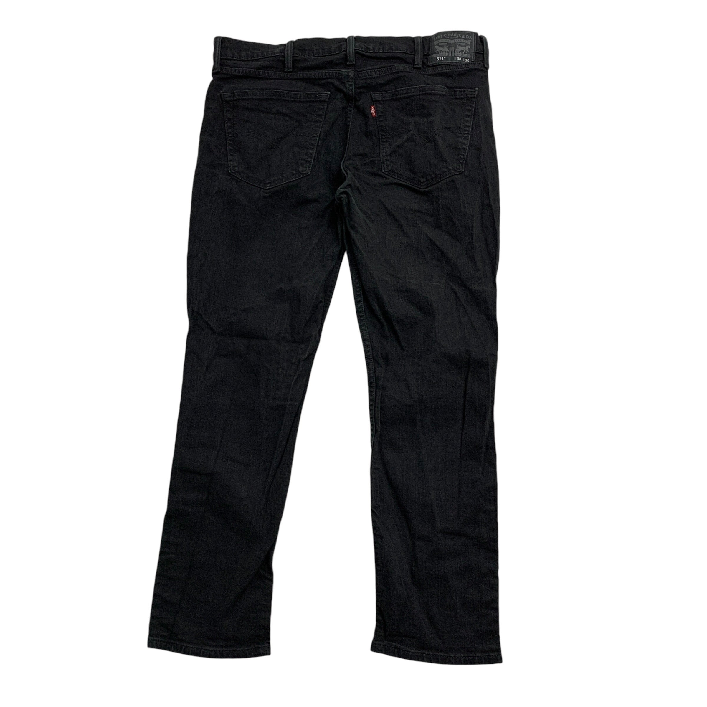 Levis 511 Jeans W38 L30 Mens Black Slim Fit Stretch Denim