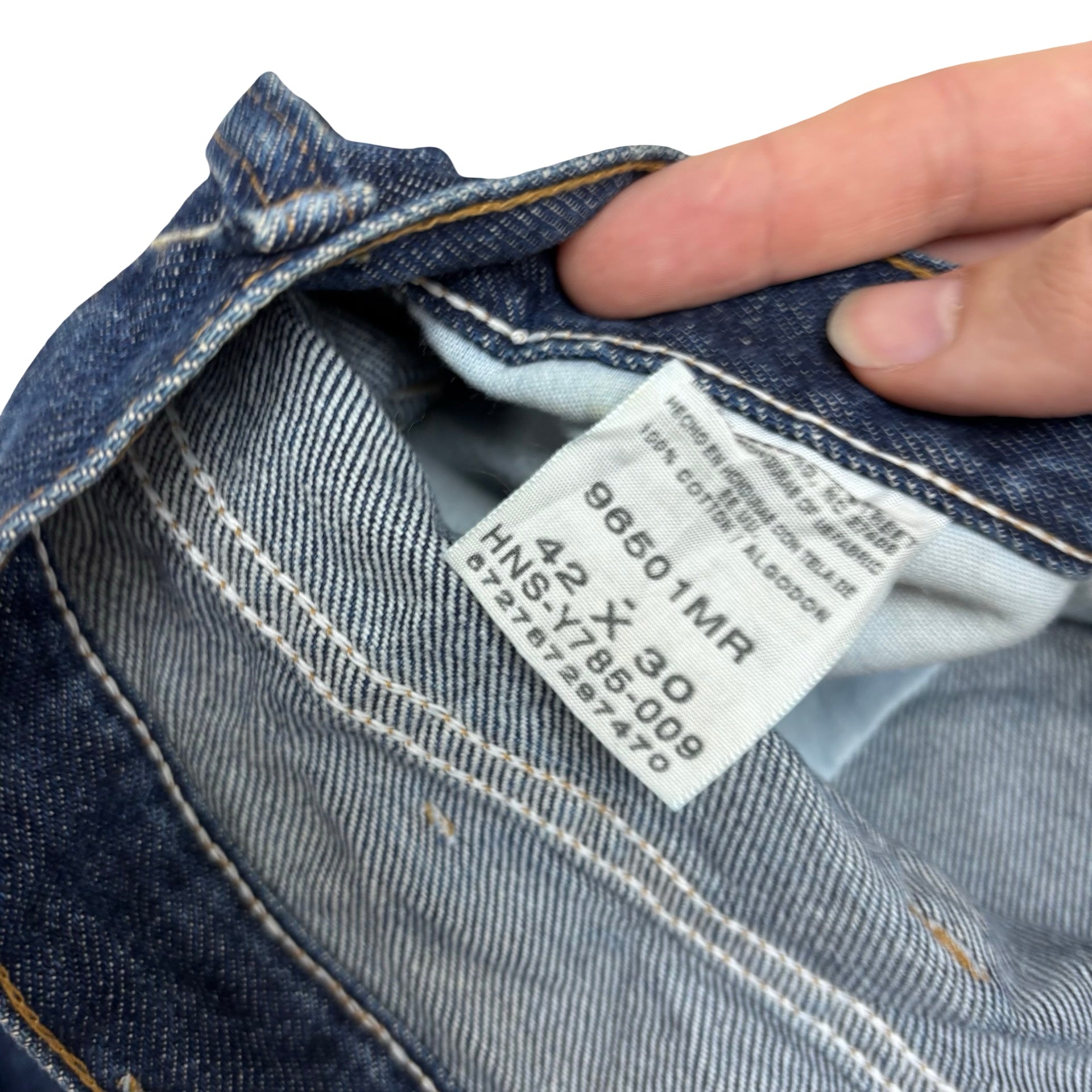 Wrangler Jeans W42 L30 Mens Dark Blue Regular Straight Fit Vintage Denim (E)