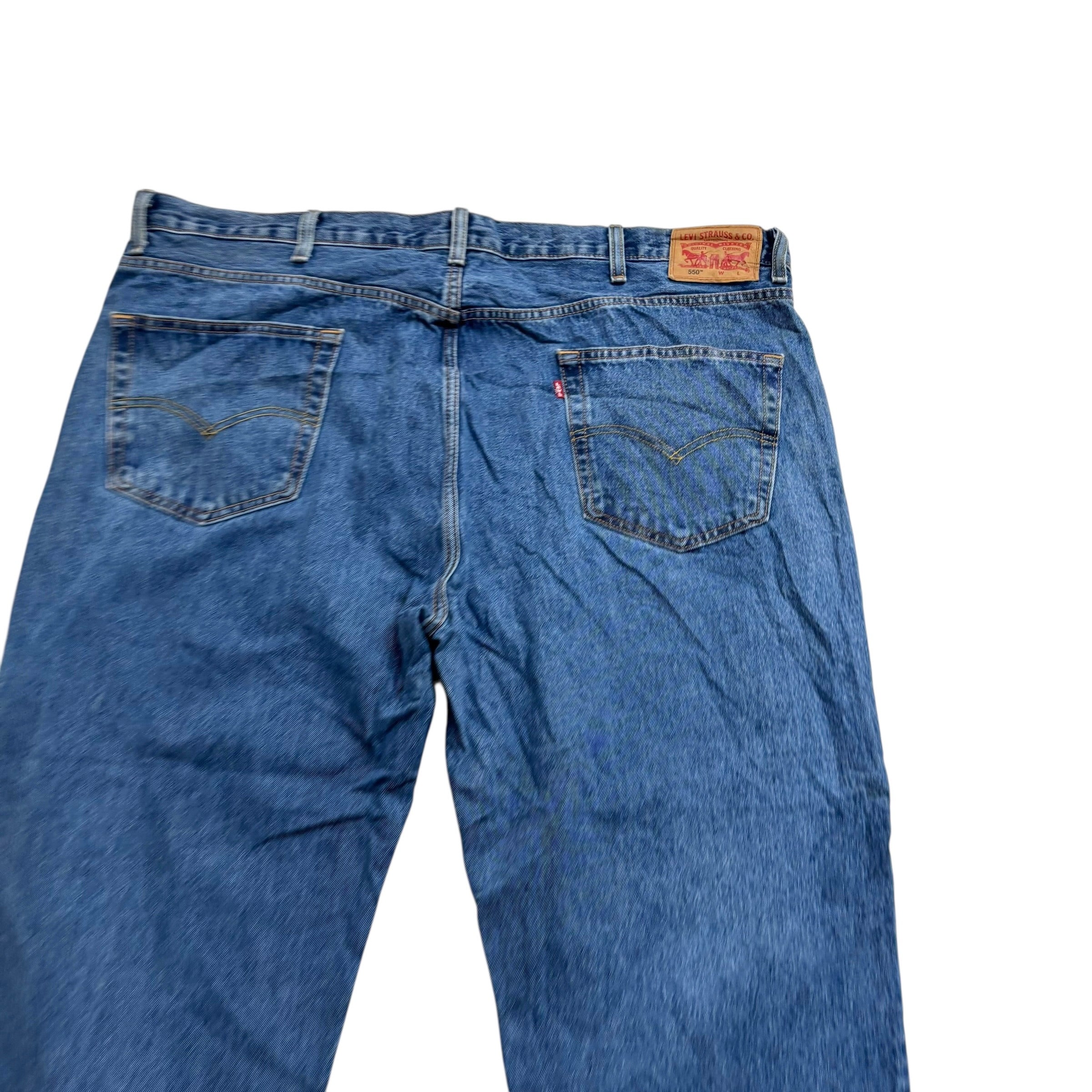 Levis 550 Jeans W48 L26 Mens Mid Blue Baggy Relaxed Straight Fit Denim