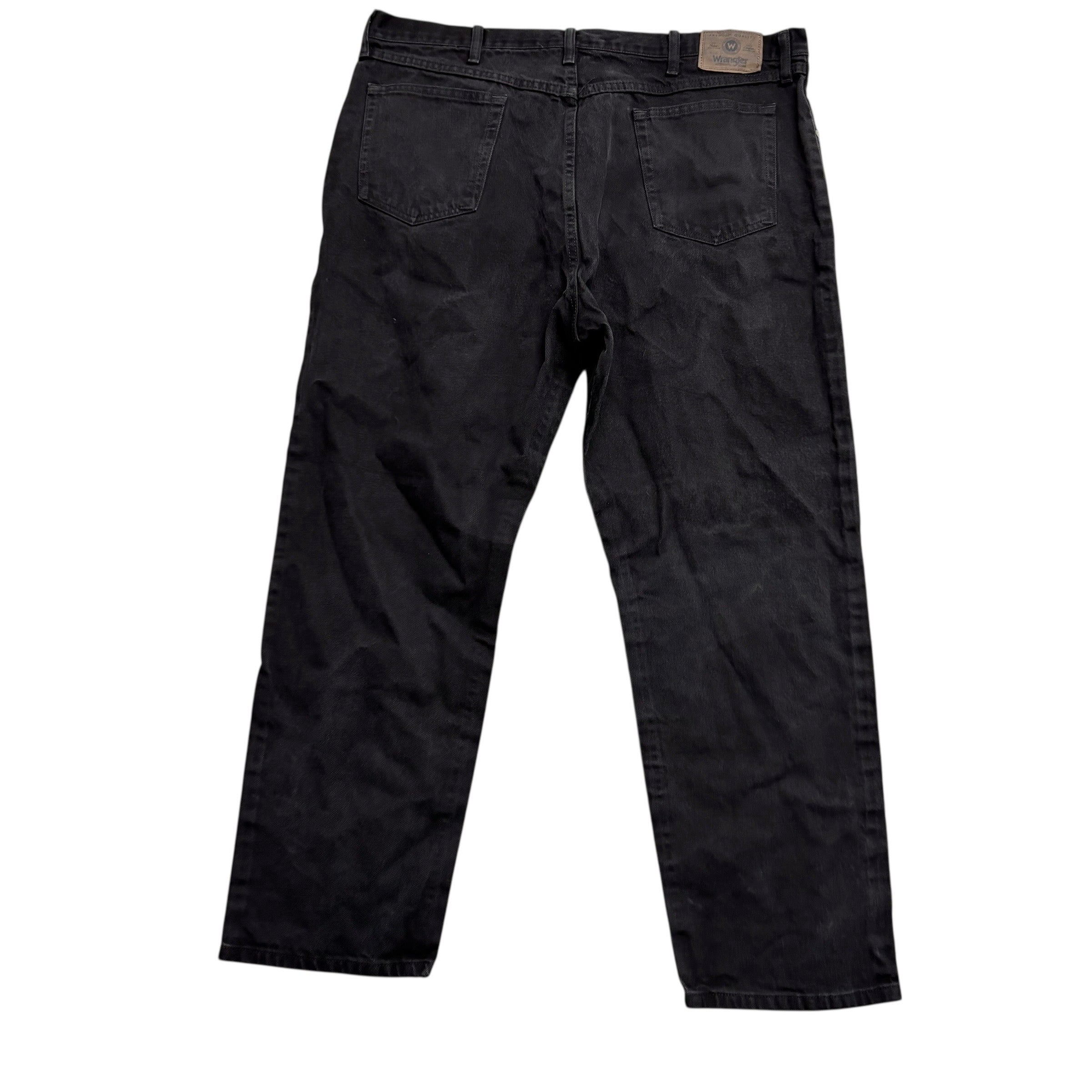Wrangler Jeans W42 L30 Mens Black Relaxed Straight Fit Denim (E)
