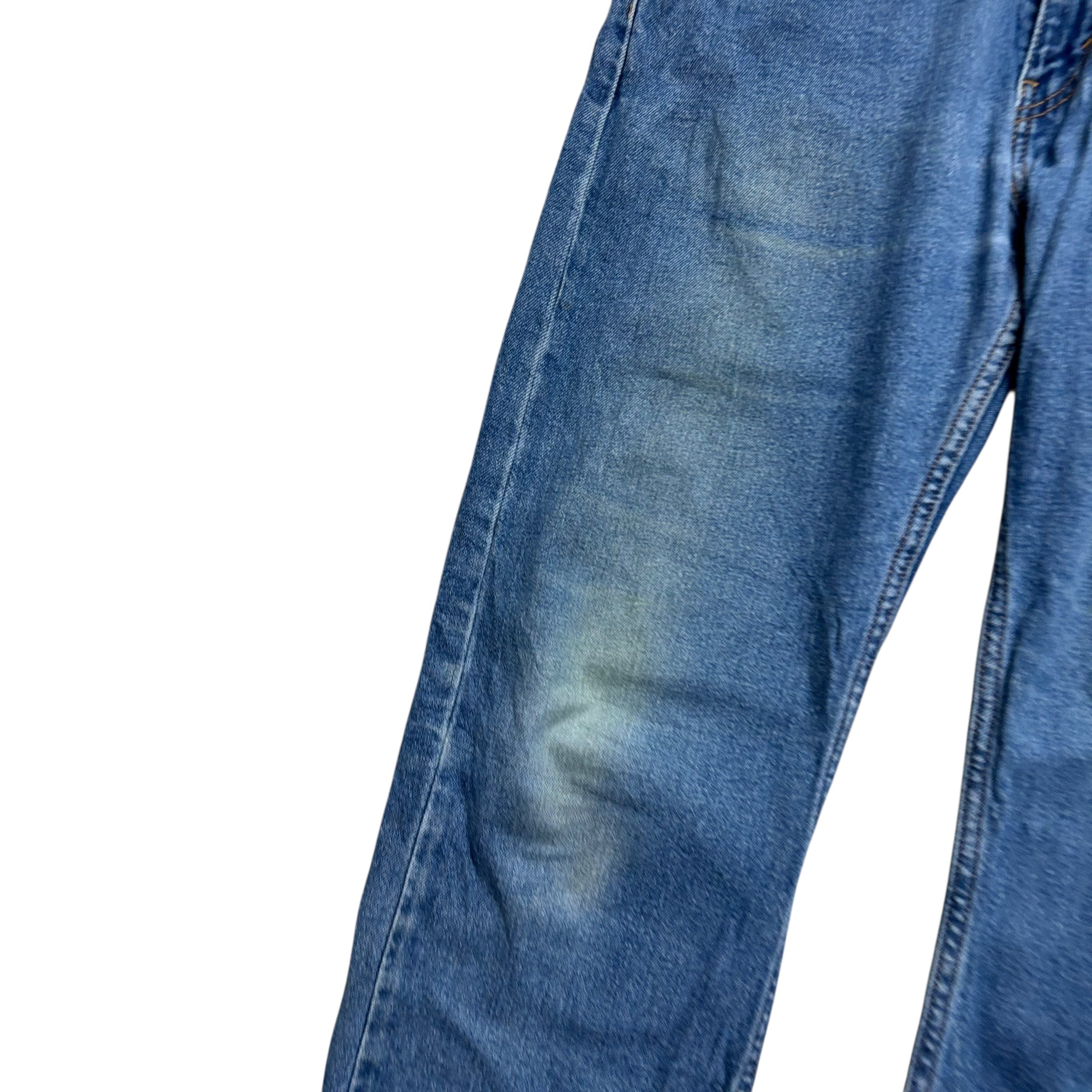 Levis 513 Jeans W33 L32 Mens Mid Blue Slim Straight Fit Stretch Denim (F)