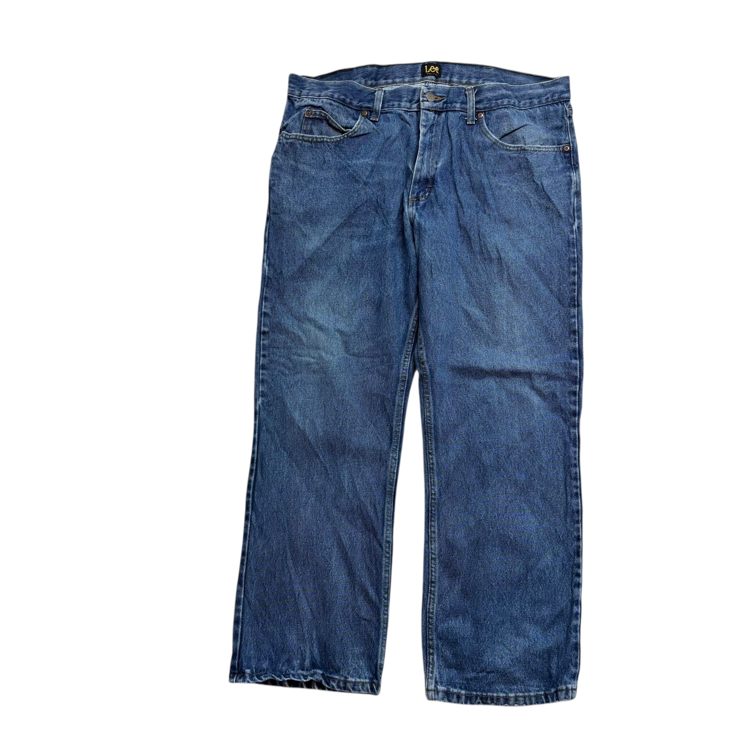 Lee Jeans W40 L30 Mens Mid Blue Regular Straight Fit Denim (E)