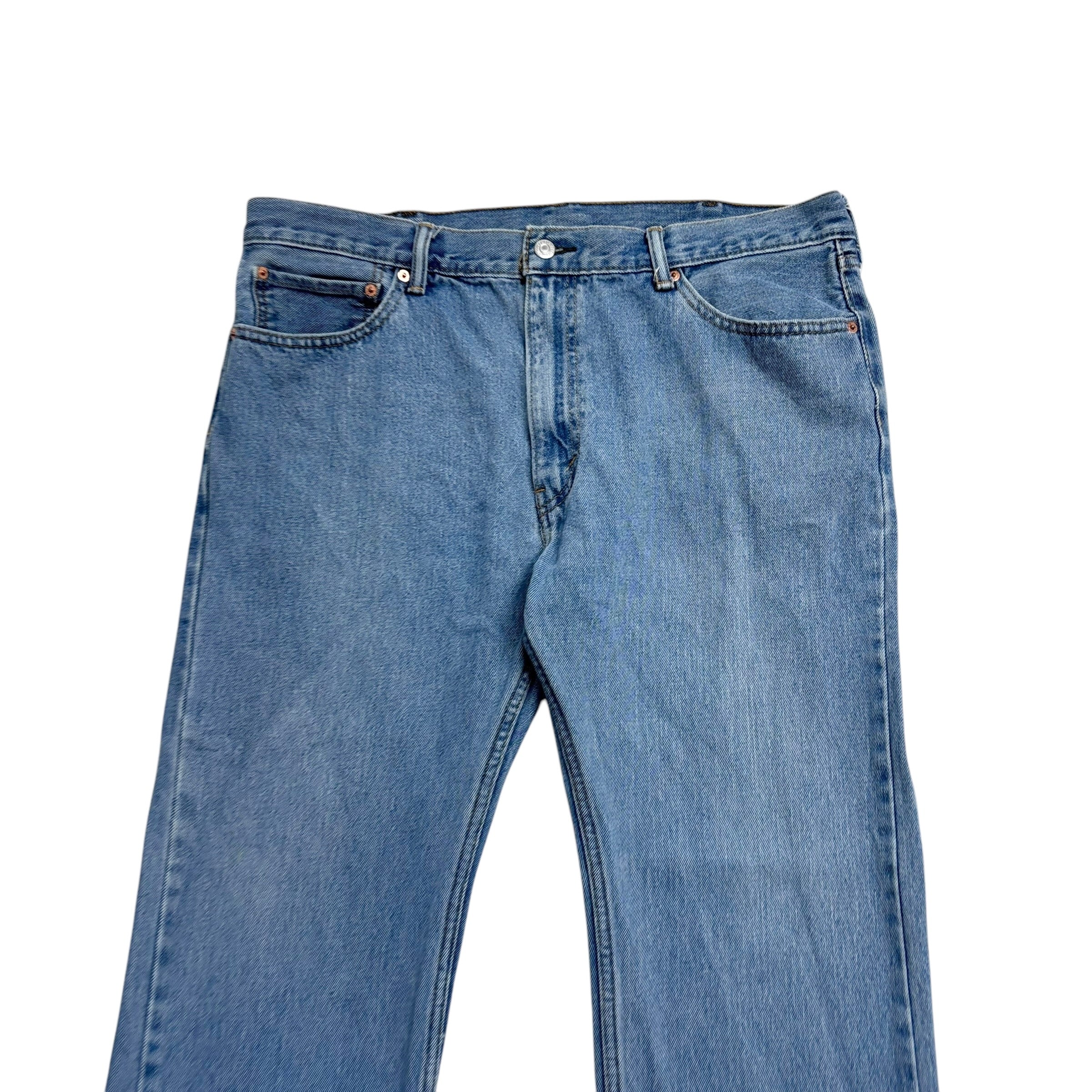 Levis 505 Jeans W38 L29 Mens Light Blue Regular Straight Fit Vintage Denim (E)