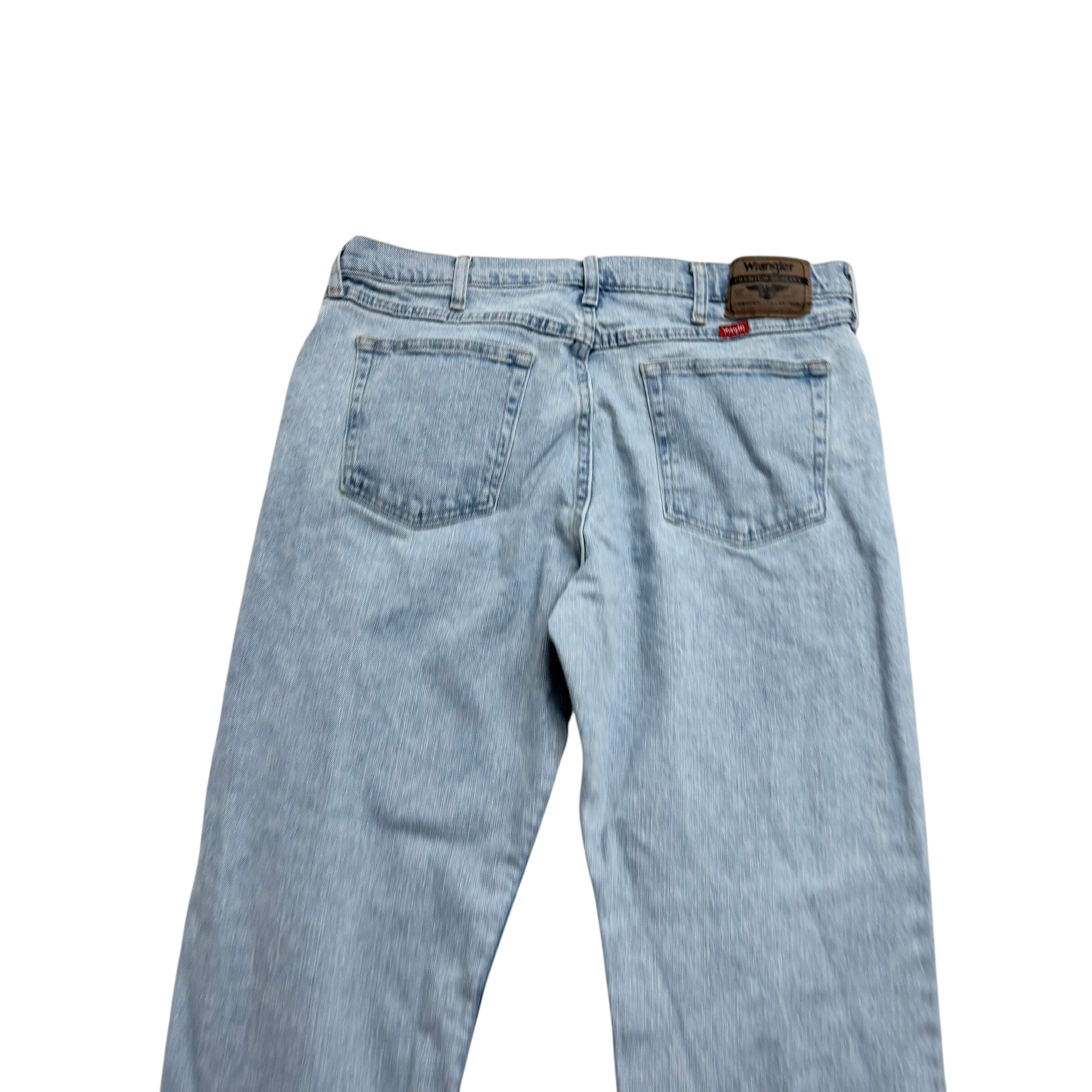 Wrangler Jeans W34 L30 Mens Light Blue Relaxed Straight Fit Stretch Denim