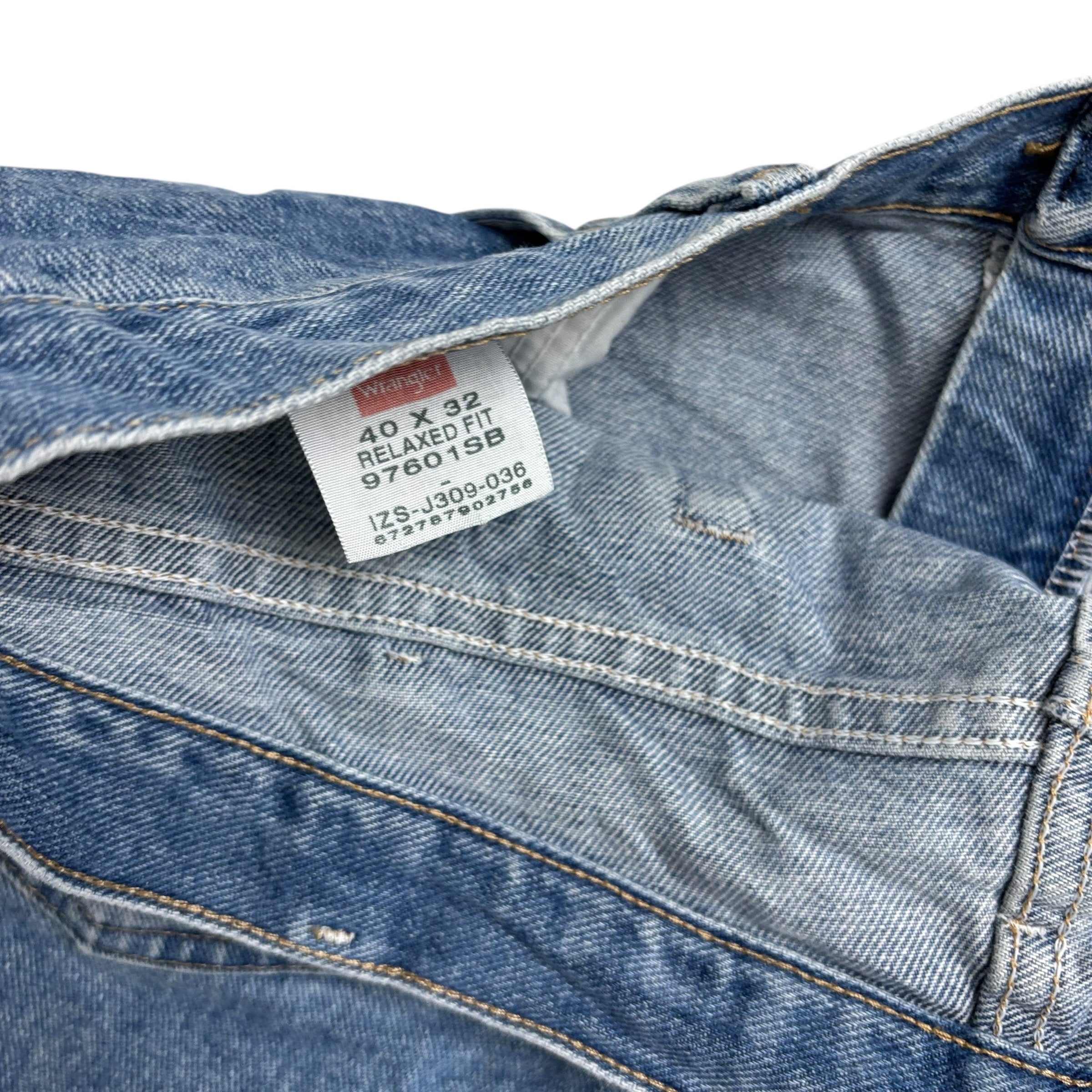 Wrangler Jeans W40 L32 Mens Light Blue Relaxed Straight Fit Denim