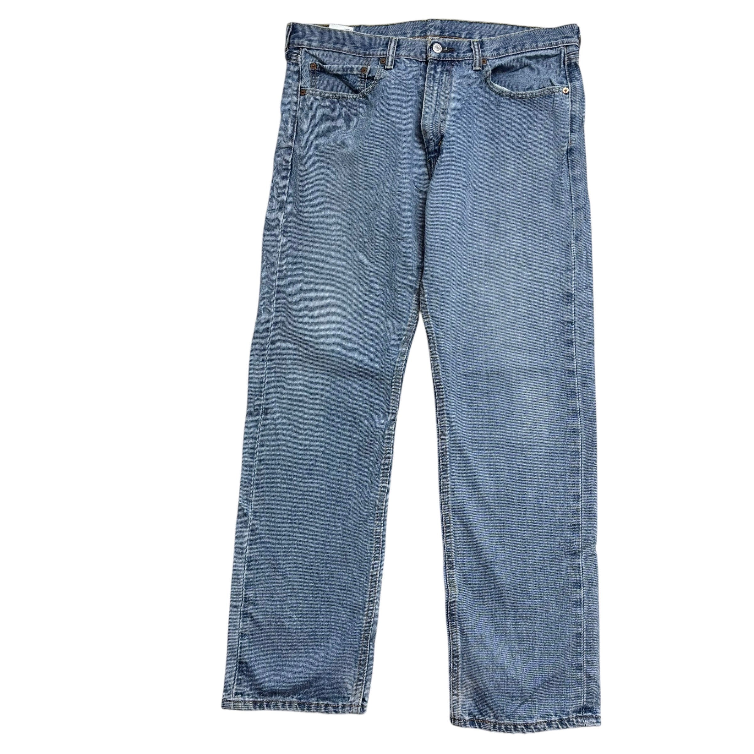 Levis 505 Jeans W36 L32 Mens Light Blue Regular Straight Fit Denim