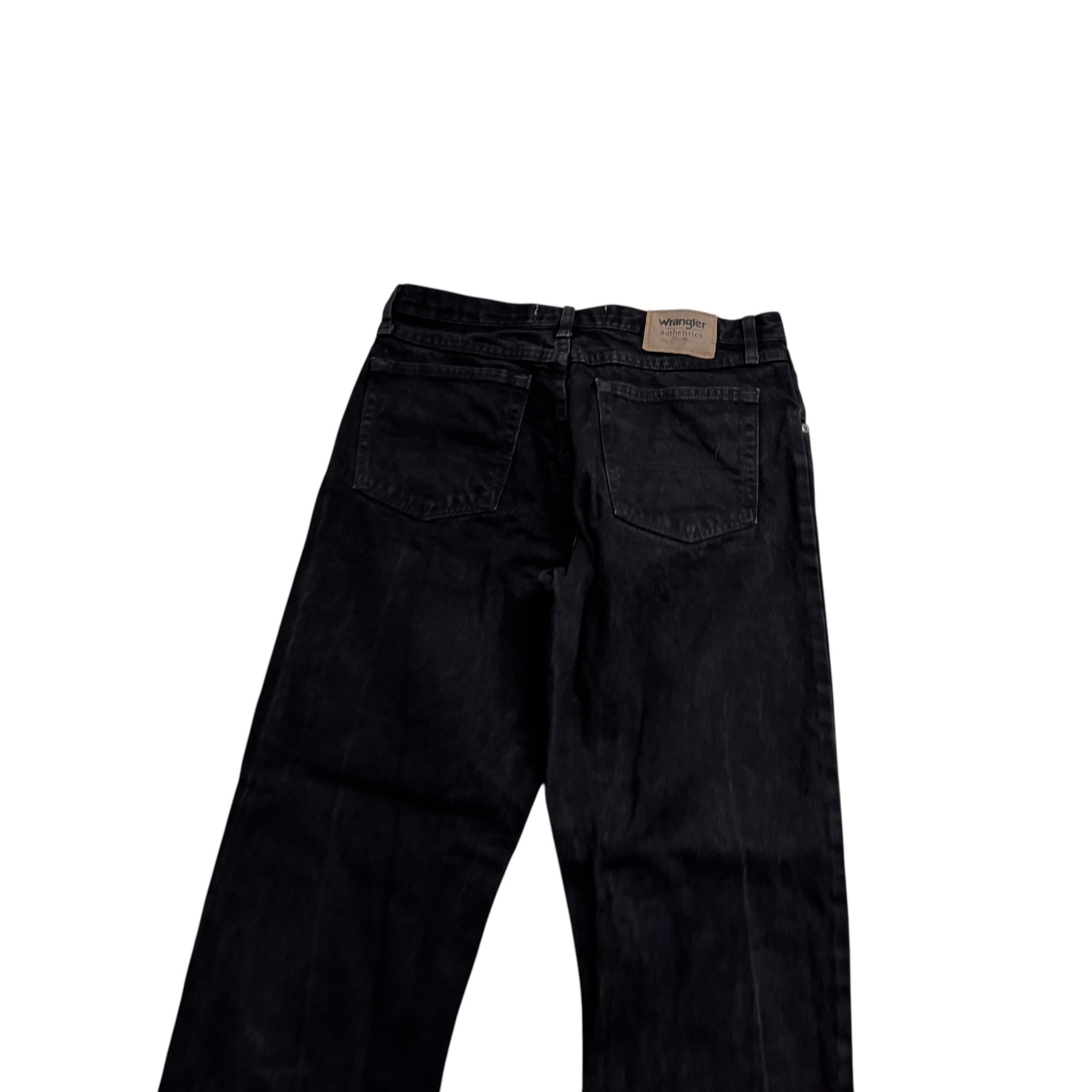 Wrangler Jeans W32 L34 Mens Black Relaxed Straight Fit Denim (E)
