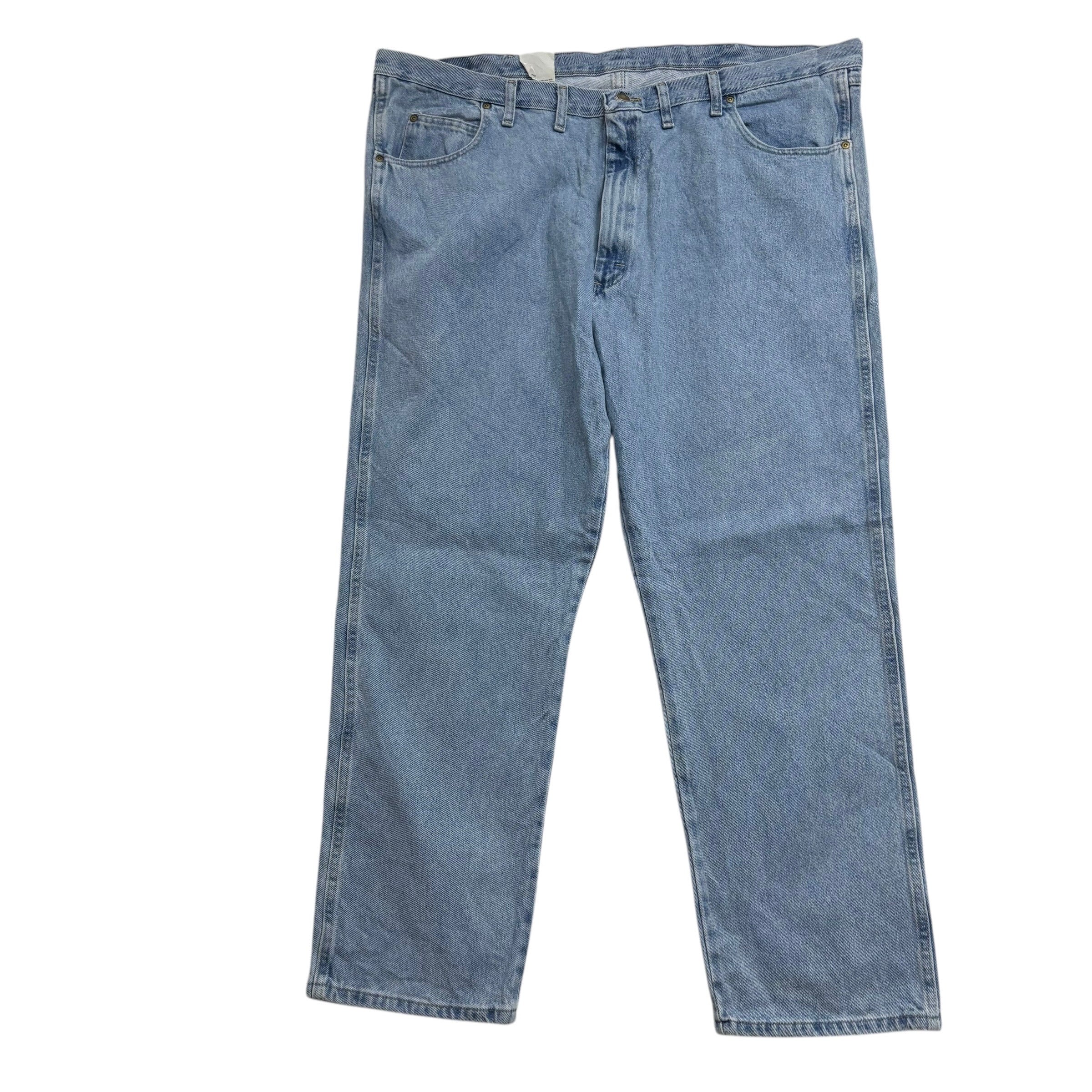 Wrangler Jeans W48 L32 Mens Light Blue Relaxed Straight Fit Vintage Denim (E)