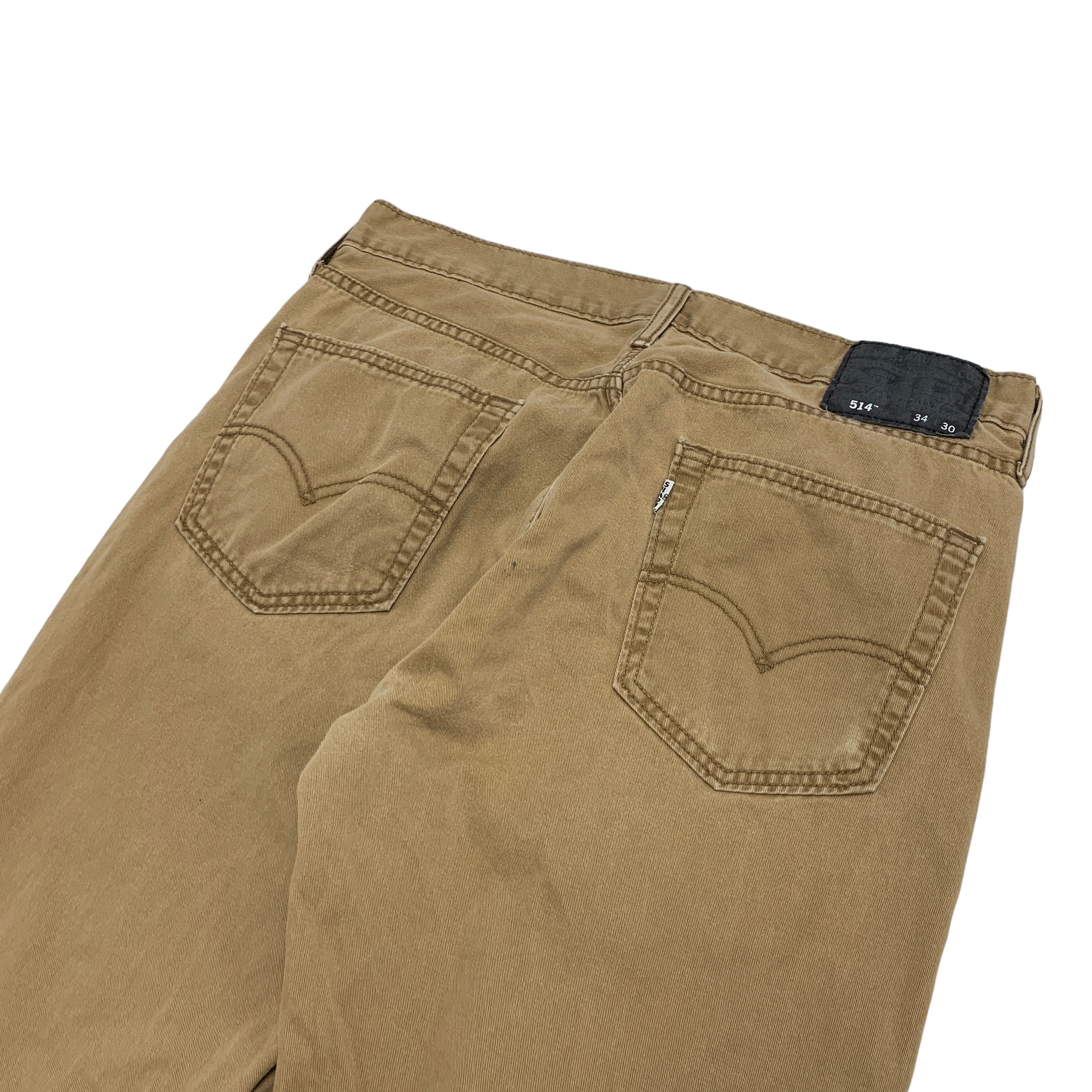 Levis 514 Trousers W34 L30 Mens Brown Chino Straight Fit Cotton