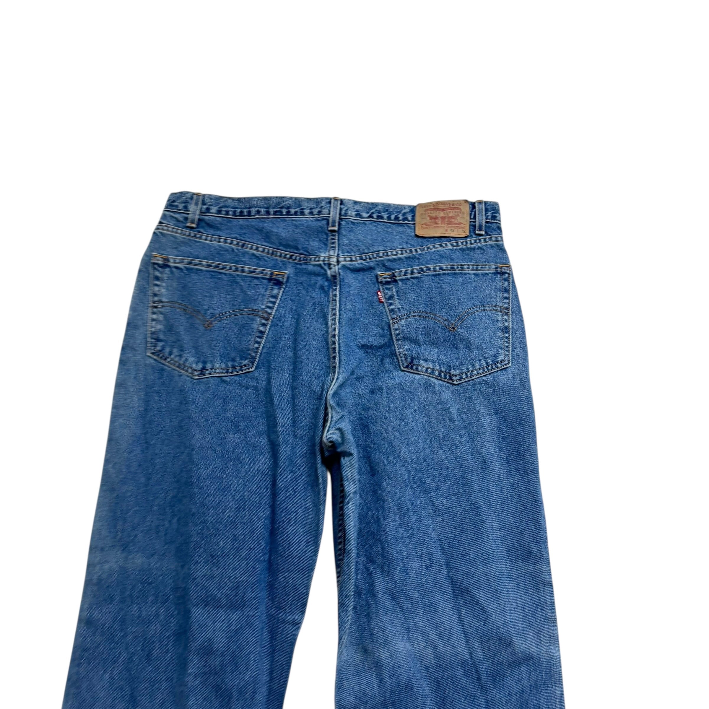 Levis Jeans W40 L32 Mens Mid Blue Baggy Relaxed Straight Fit Vintage Denim