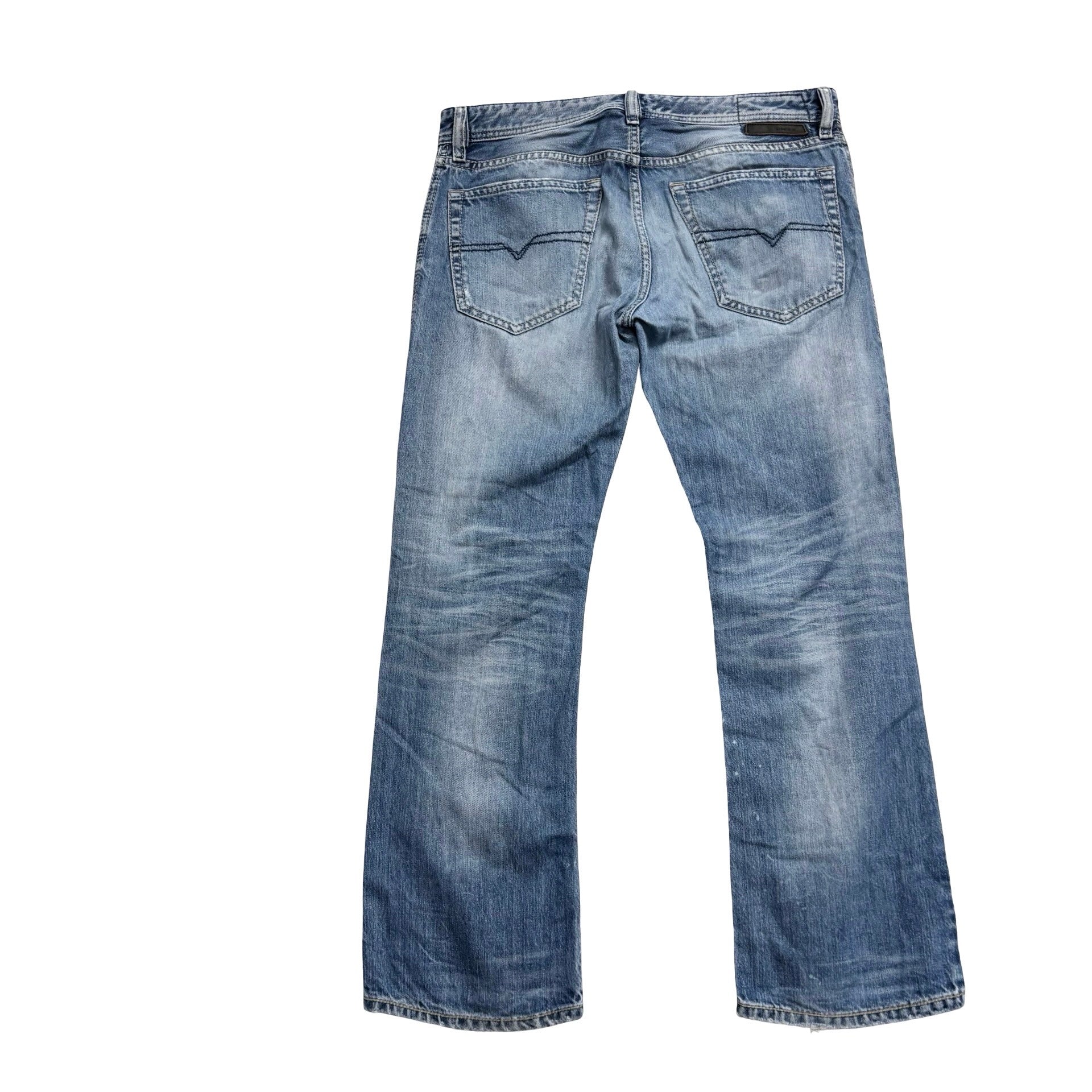 Diesel Bootcut Jeans W32 L28 Mens Mid Blue Slim Fit New Fanker Denim