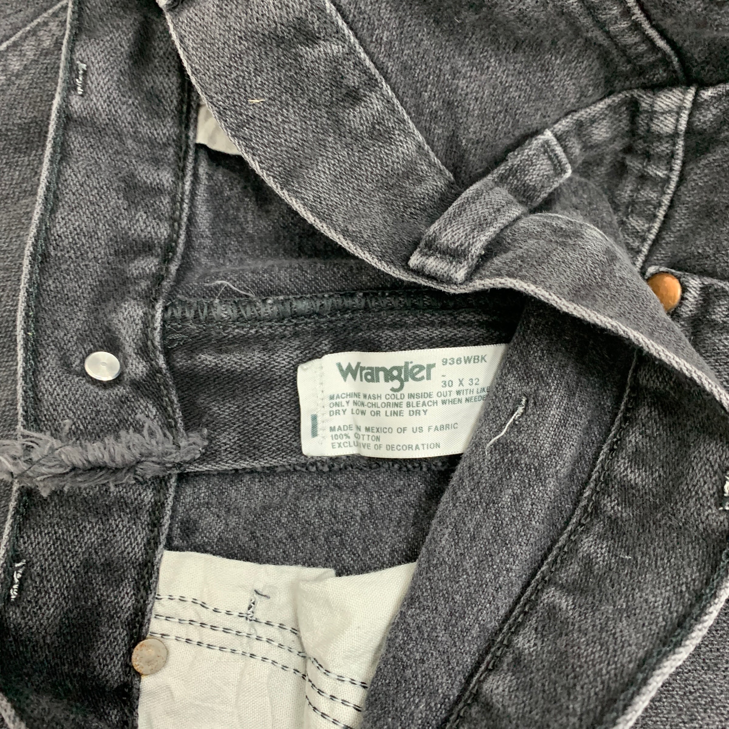 Wrangler Jeans Cowboy Cut W30 L32 Mens Black 936 Slim Fit Vintage Denim