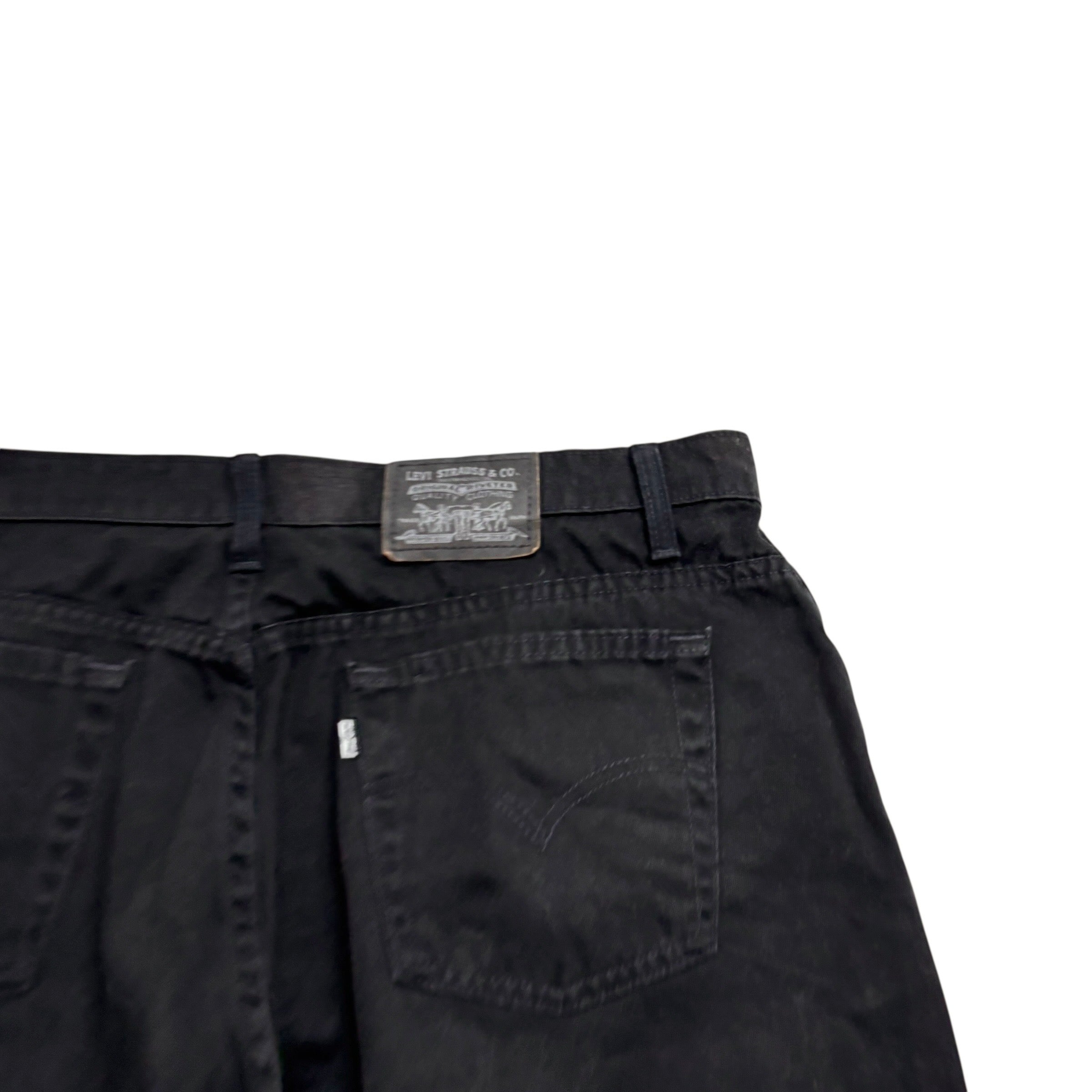 Levis Trousers W36 L34 Mens Black Relaxed Straight Fit Vintage Baggy Pants (E)