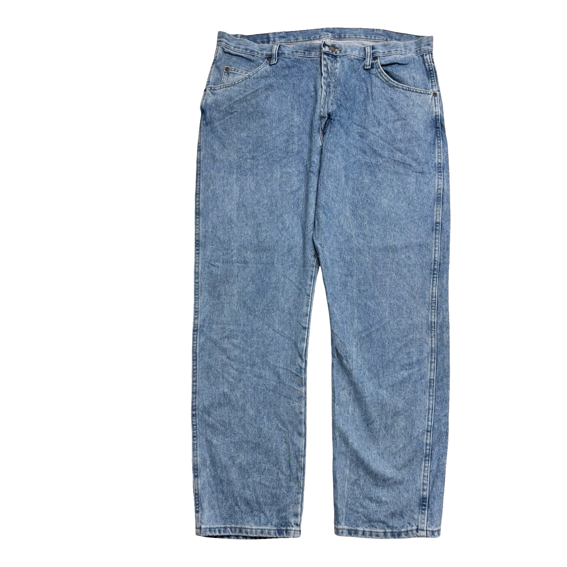 Wrangler Jeans W40 L30 Mens Light Blue Regular Straight Fit Denim (E)