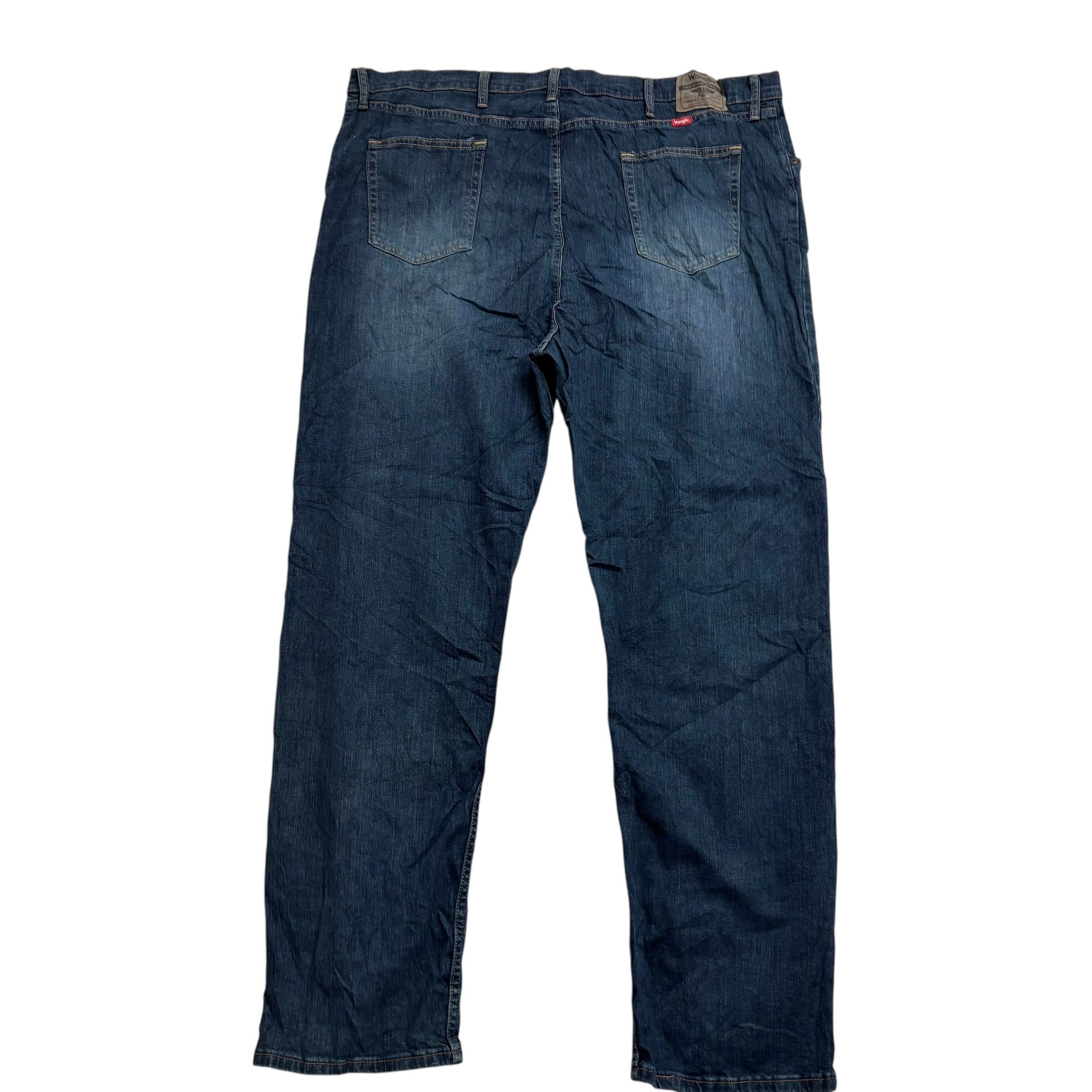 Wrangler Jeans W46 L34 Mens Dark Blue Regular Straight Fit Stretch Denim