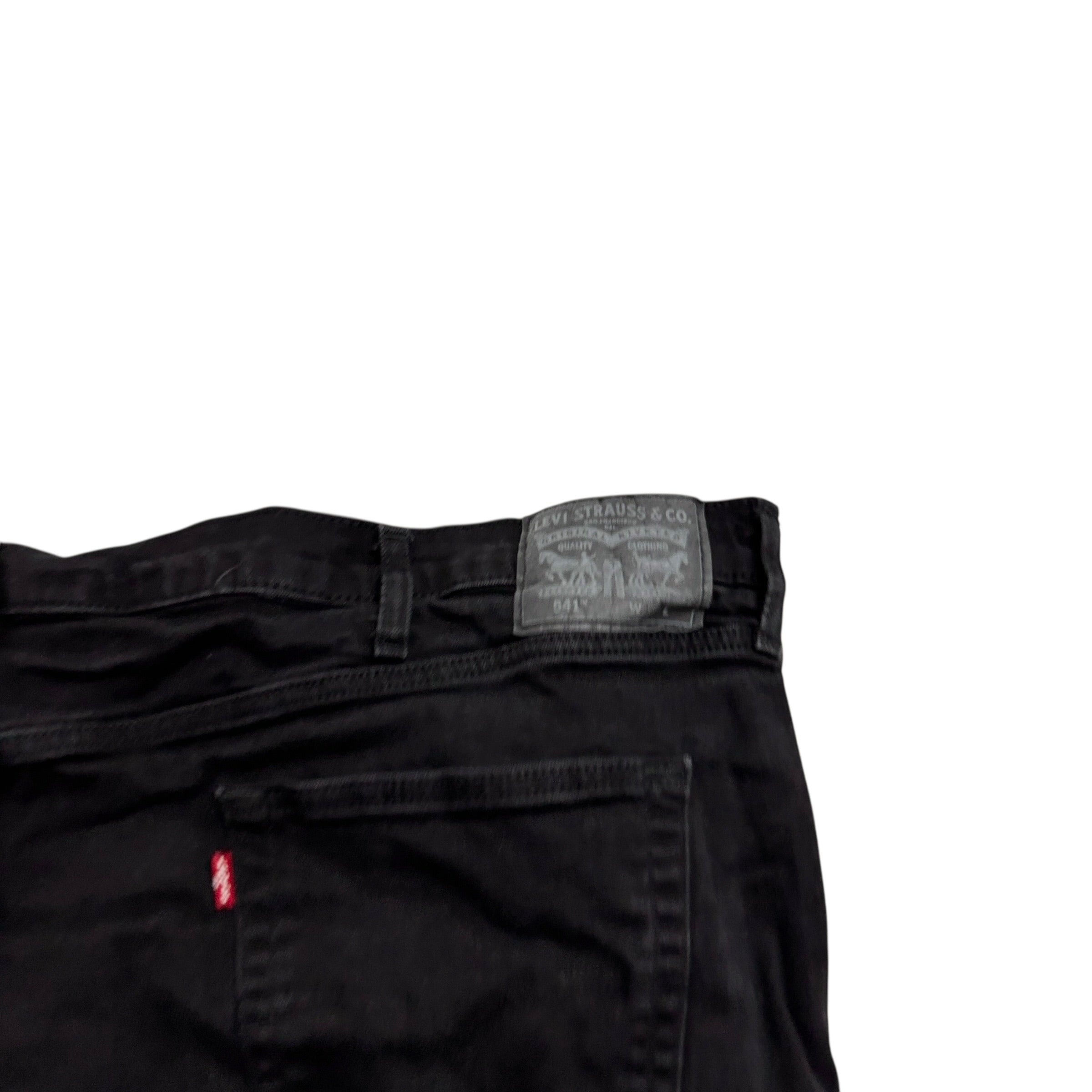 Levis 541 Jeans W52 L28 Mens Black Athletic Tapered Fit Stretch Denim (E)