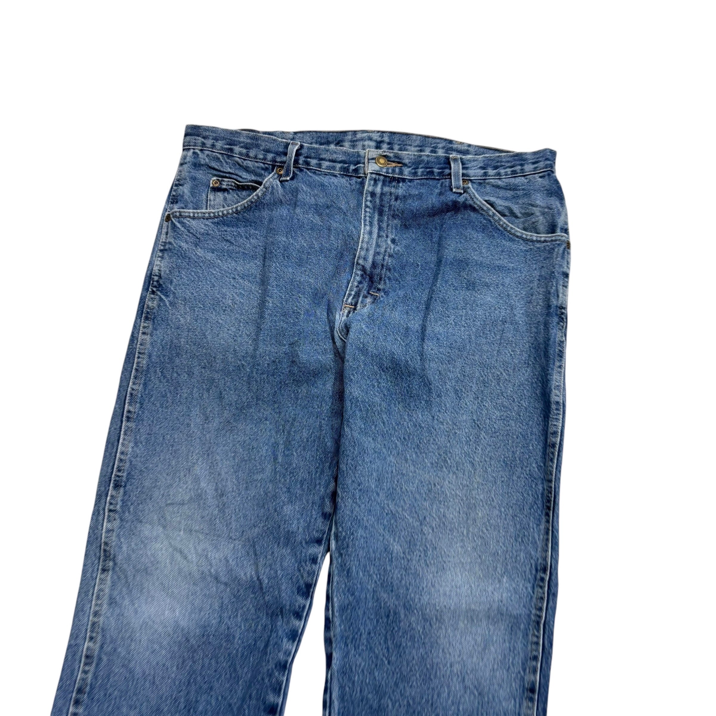 Wrangler Jeans W38 L32 Mens Mid Blue Regular Straight Fit Denim