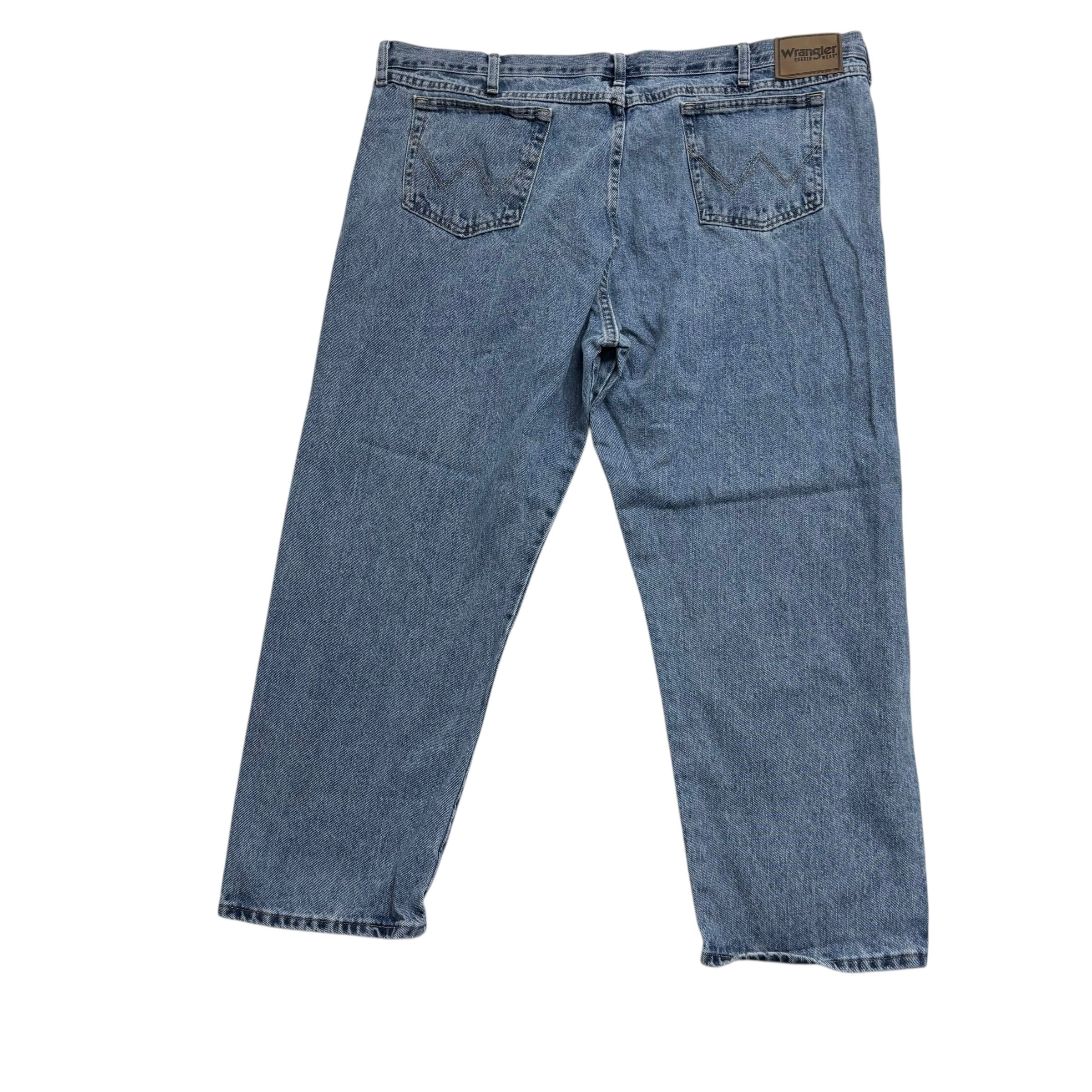 Wrangler Jeans W46 L28 Mens Mid Blue Relaxed Straight Fit Vintage Denim (E)
