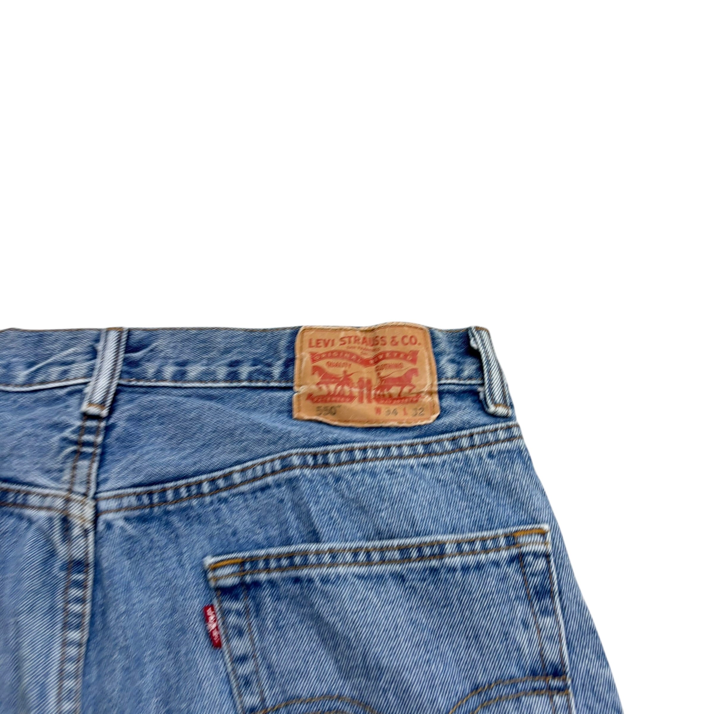 Levis 550 Jeans W34 L32 Mens Light Blue Baggy Relaxed Straight Fit Denim