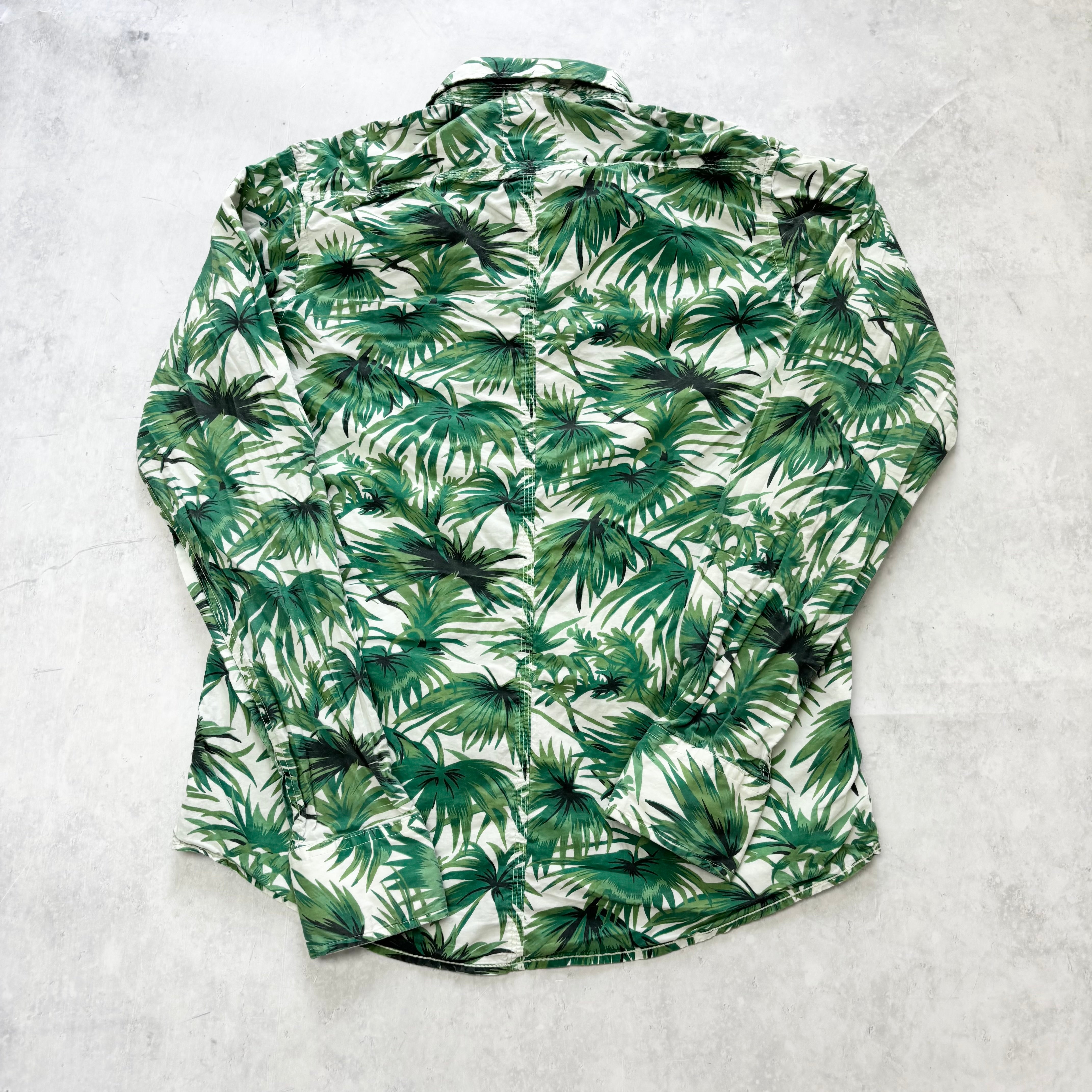 Scotch & Soda Shirt Womens Medium Green Floral Long Sleeve Cotton (E)
