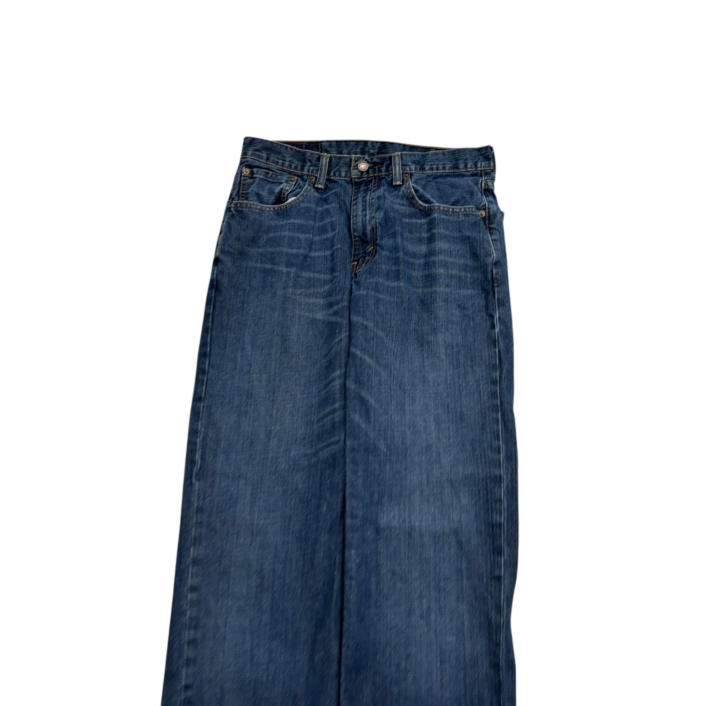 Levis 550 Jeans W32 L38 Mens Dark Blue Relaxed Straight Fit Denim (E)