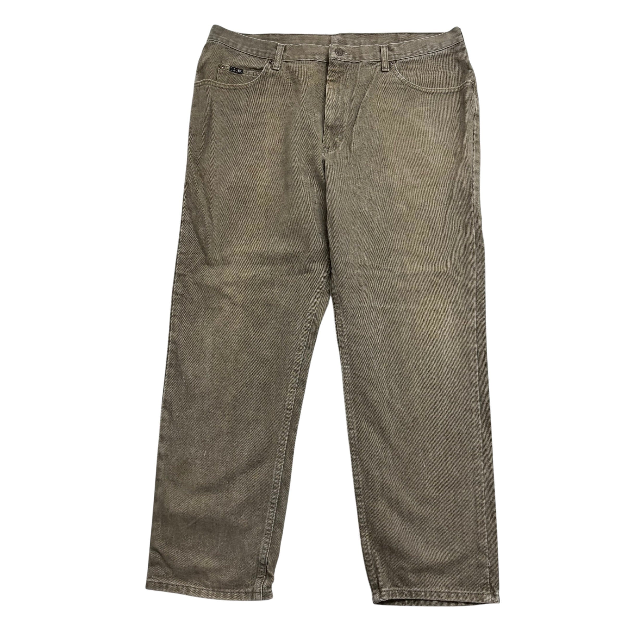 Lee Jeans W40 L30 Mens Green Regular Straight Fit Vintage Denim