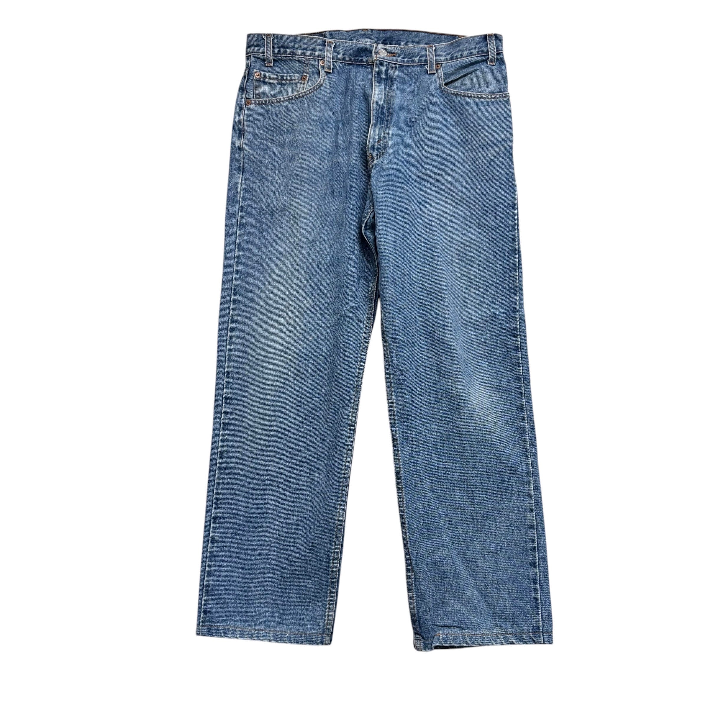 Levis 505 Jeans W36 L29 Mens Mid Blue Regular Straight Fit Vintage Denim