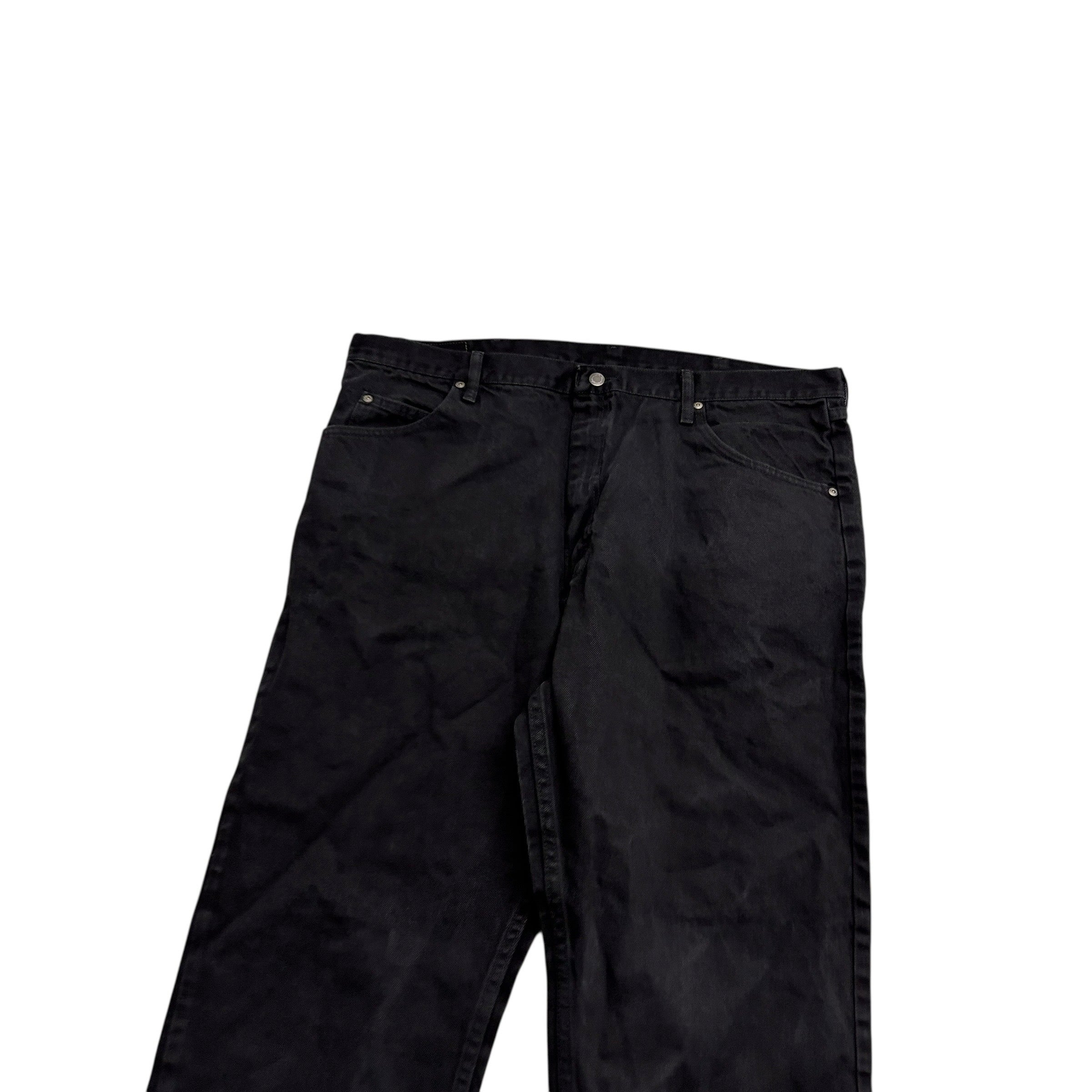 Wrangler Jeans W42 L30 Mens Black Relaxed Straight Fit Denim (E)