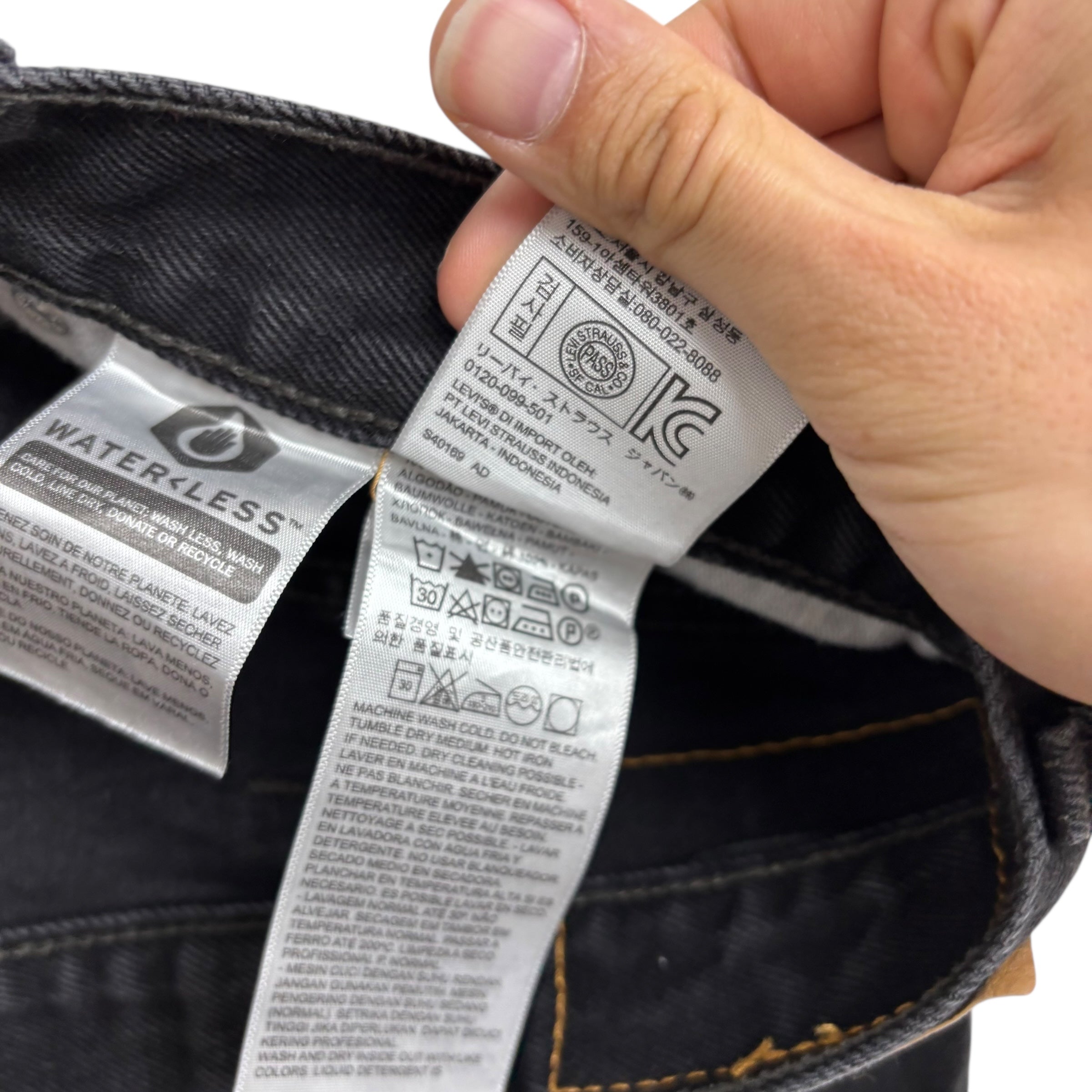 Levis 550 Jeans W44 L34 Mens Black Baggy Relaxed Straight Fit Denim (E)